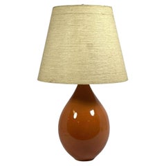 Vintage Large Bostlund Gourd Form Ceramic Table Lamp With Original Bostlund Shade