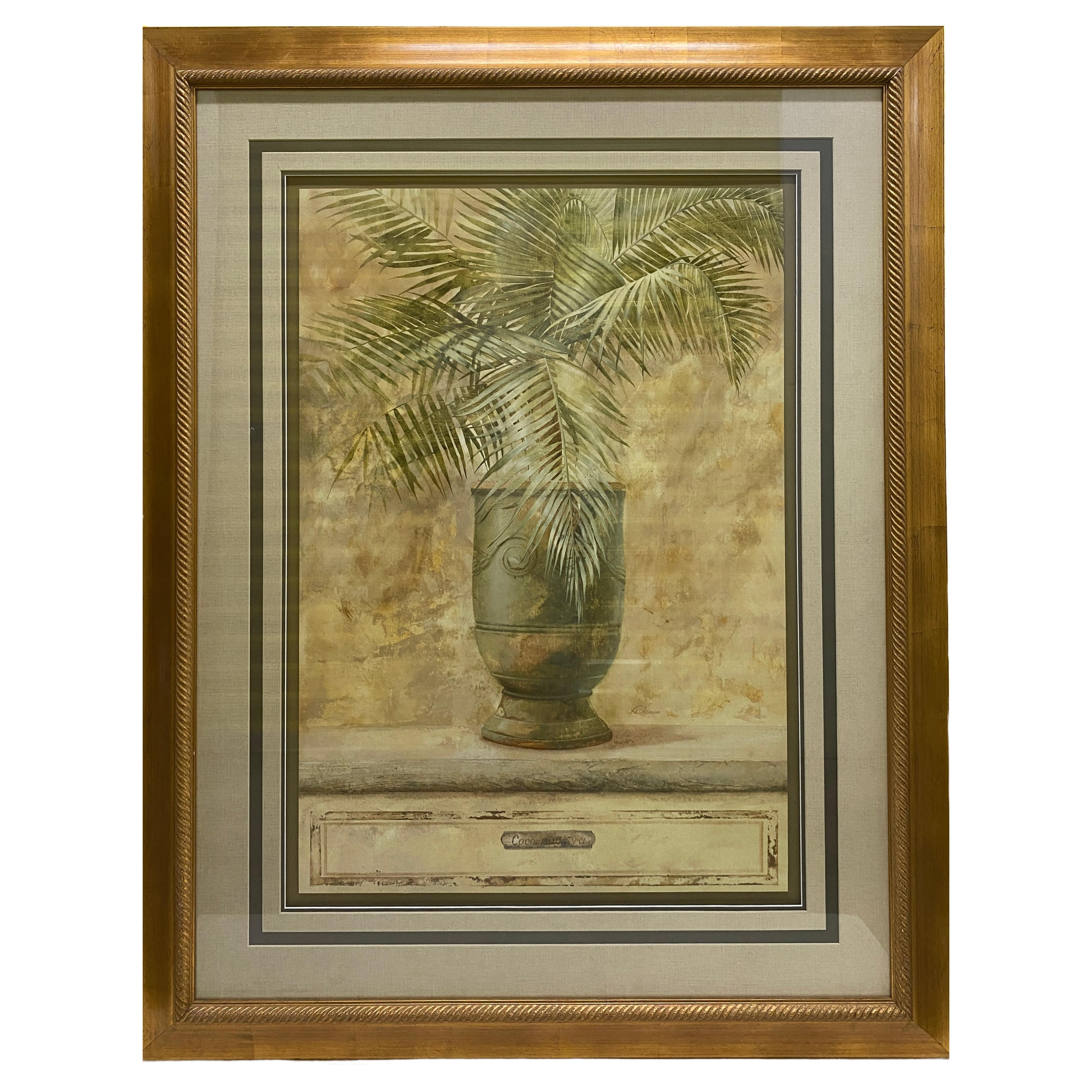  Large Botanical Art Print in Custom Giltwood Frame 