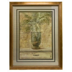 Retro  Large Botanical Art Print in Custom Giltwood Frame 