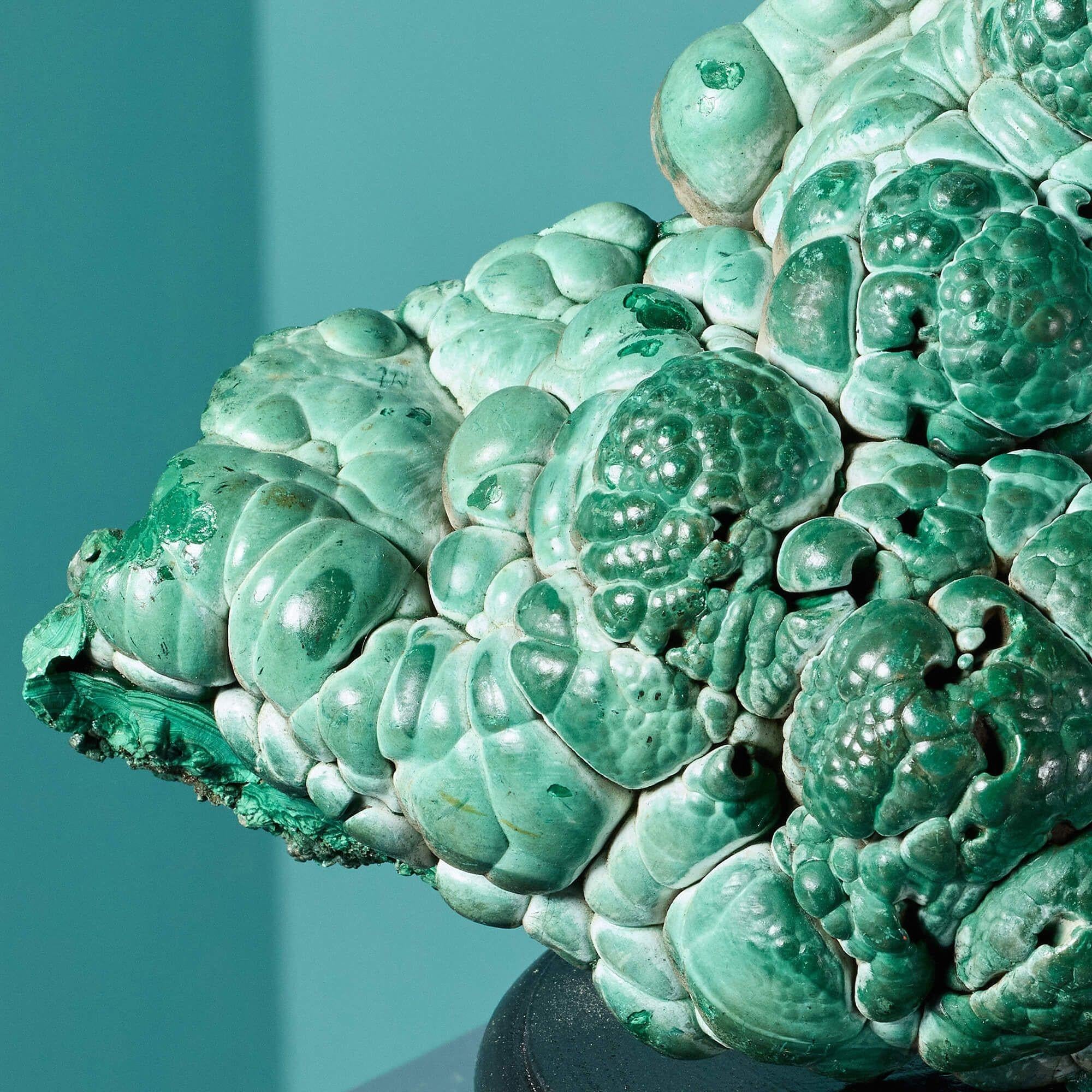 Large Botryoidal Green Malachite Specimen In Fair Condition For Sale In Wormelow, Herefordshire