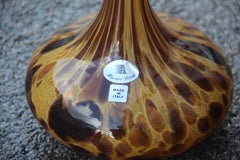 Large Bottles in Murano Glass Spotted Decoration Venturina Yellow Color Brown
