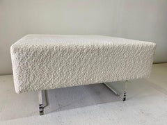 Vladimir Kagan Large Boucle Clad Ottoman w/ Lucite Legs (2 Avail)