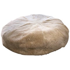 Large Boucle Ottoman Pouf -  Shearling sheepskin