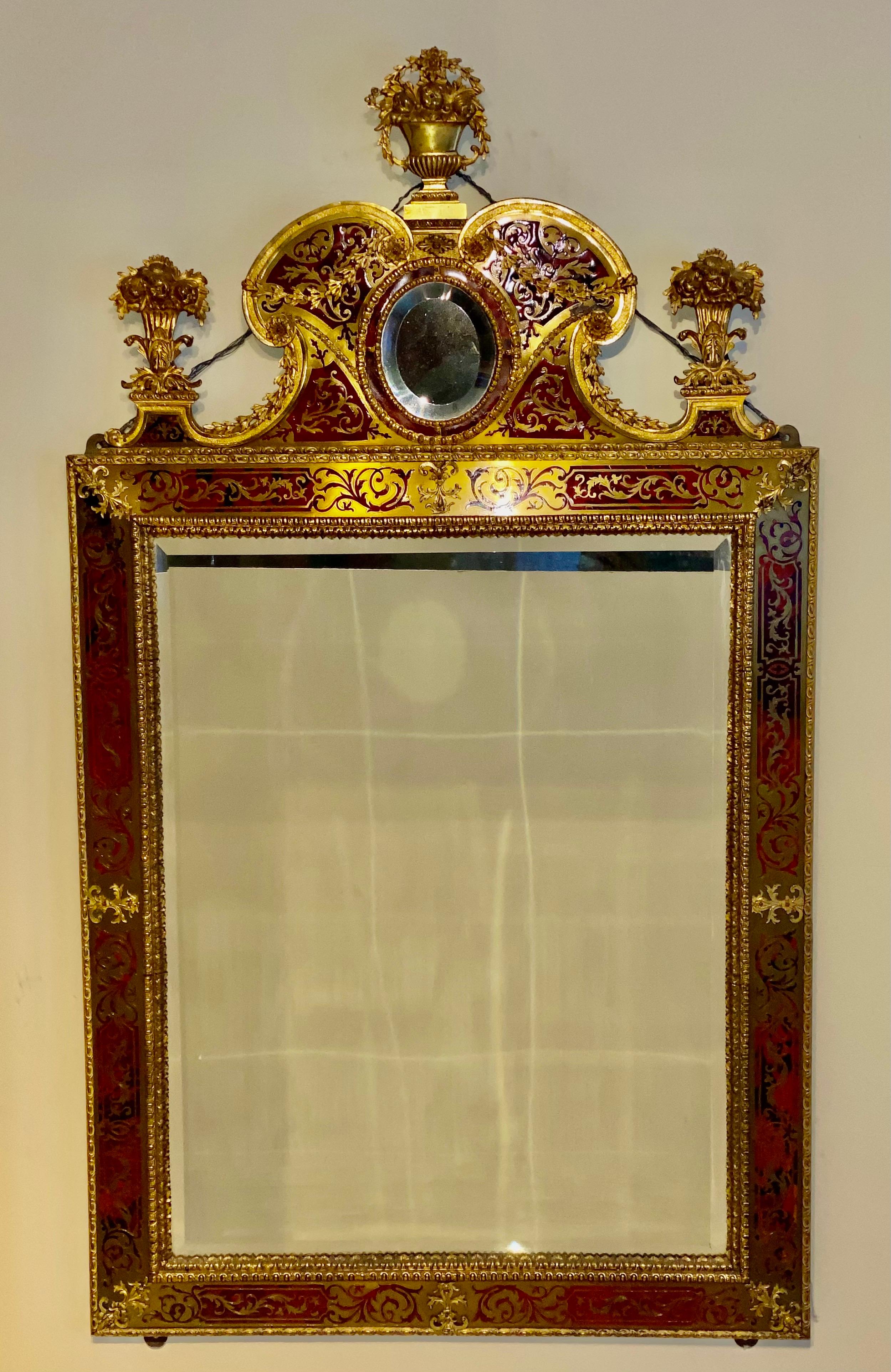 A Huge High Quality Boulle Mirror Napoleon III Bronze Dore & Tortoiseshell 1840 5