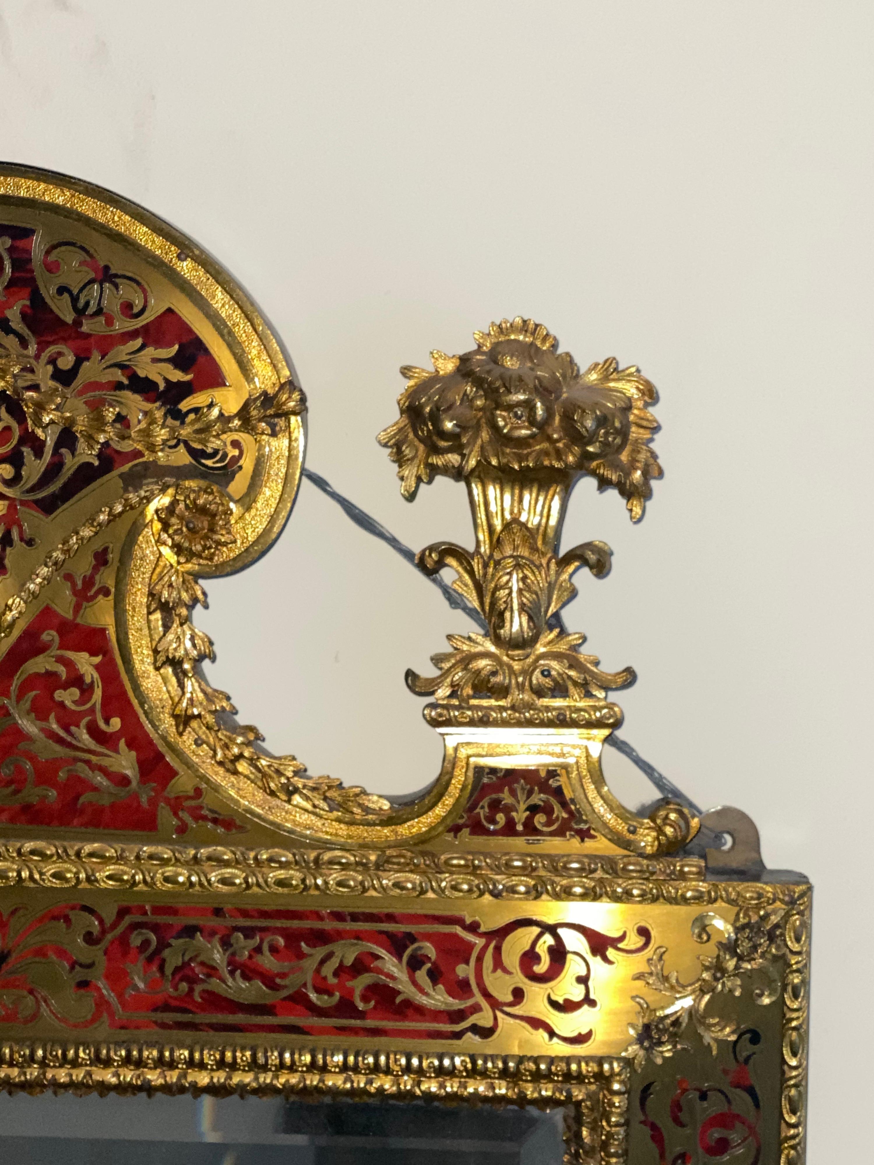 Mid-19th Century A Huge High Quality Boulle Mirror Napoleon III Bronze Dore & Tortoiseshell 1840