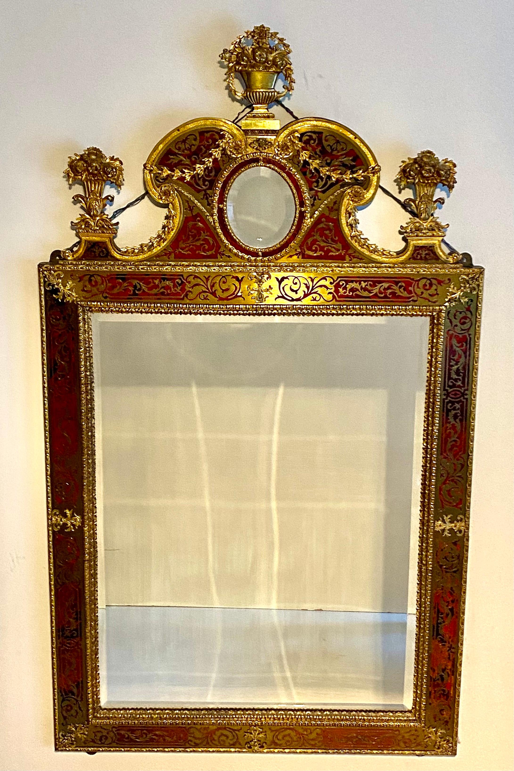 Brass A Huge High Quality Boulle Mirror Napoleon III Bronze Dore & Tortoiseshell 1840