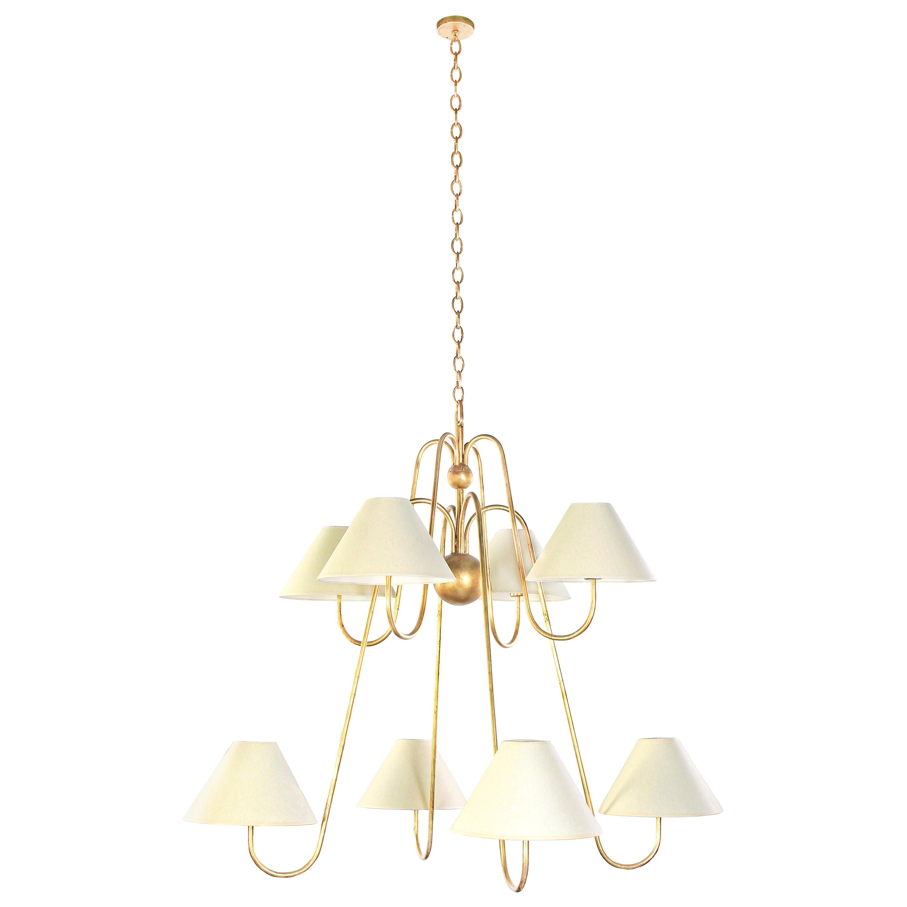 Large 'Bouquet' Eight-Arm Chandelier in the French Modern Style