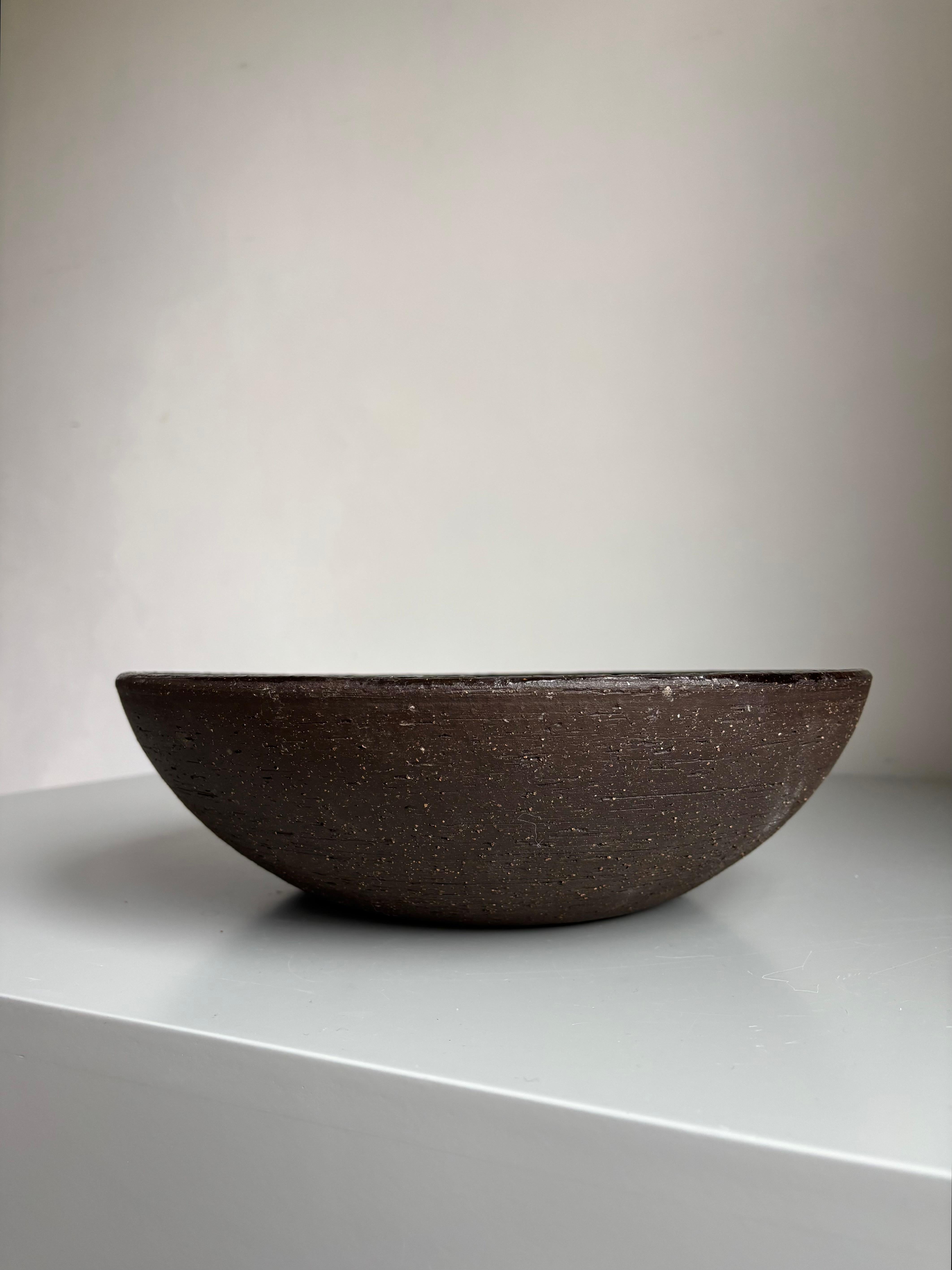 Swedish Large Bourelius Studio Chamotte Bowl, 1960s For Sale