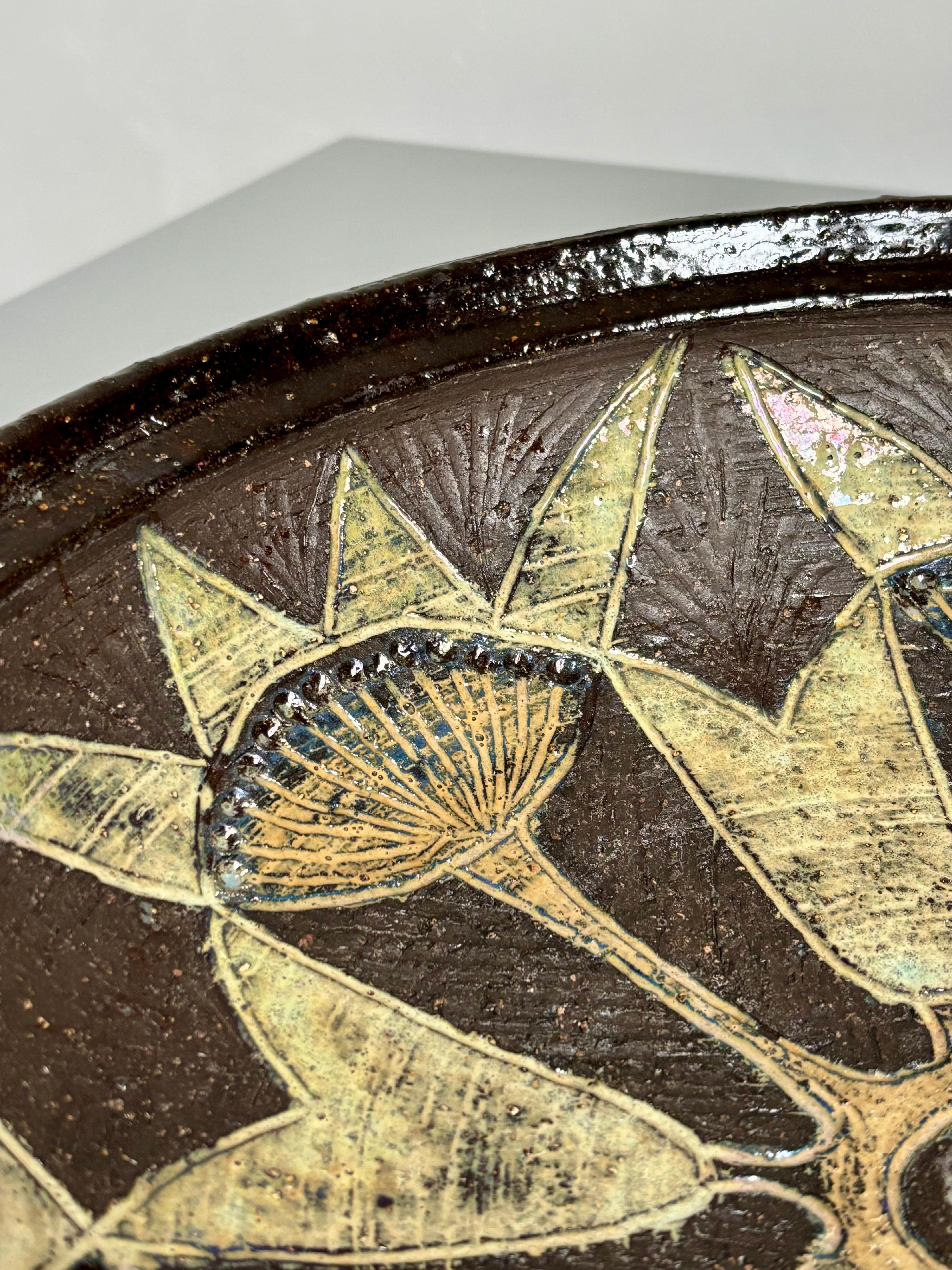 Large Bourelius Studio Chamotte Bowl, 1960s In Good Condition For Sale In Copenhagen, DK