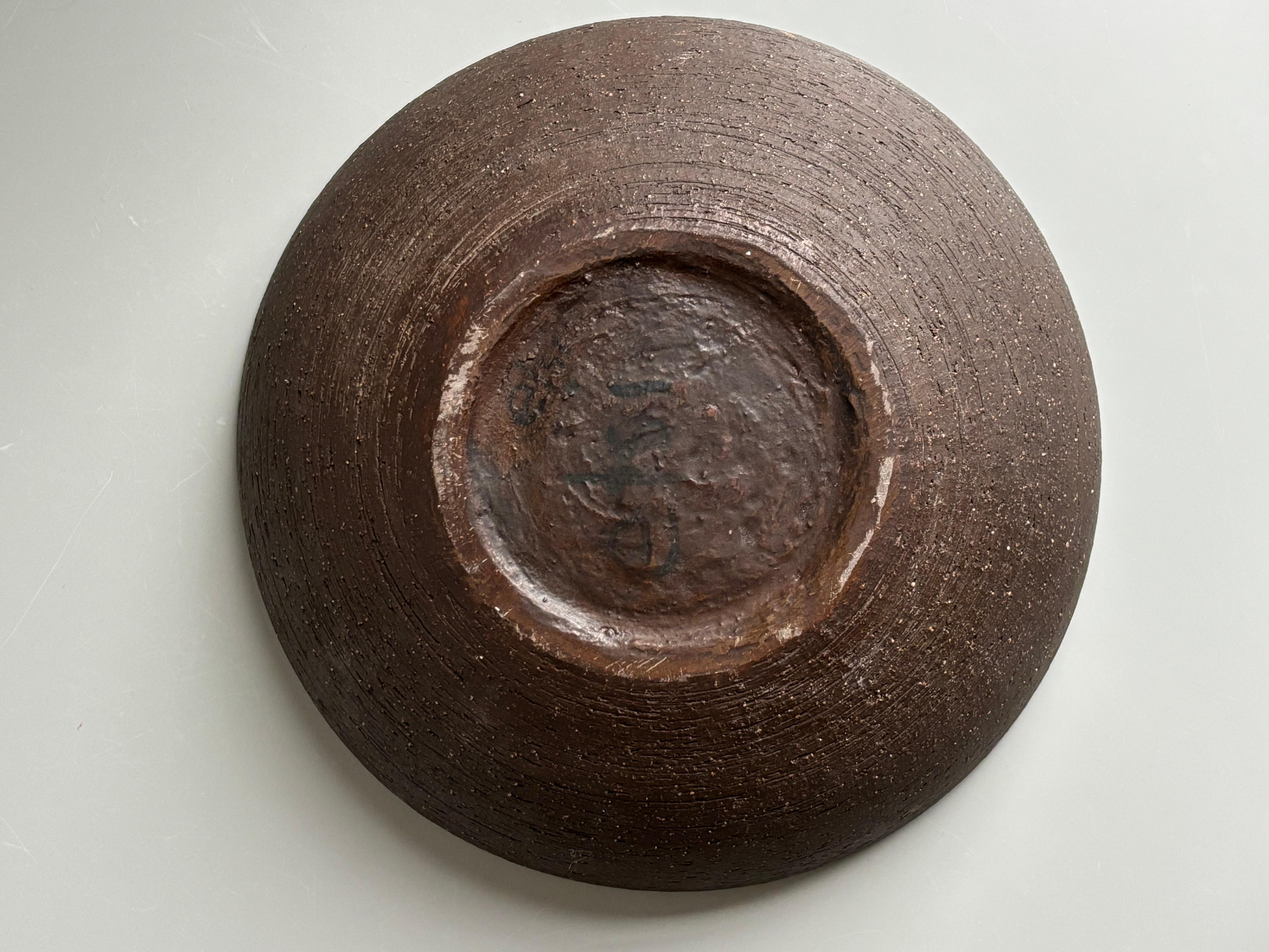 Large Bourelius Studio Chamotte Bowl, 1960s For Sale 1
