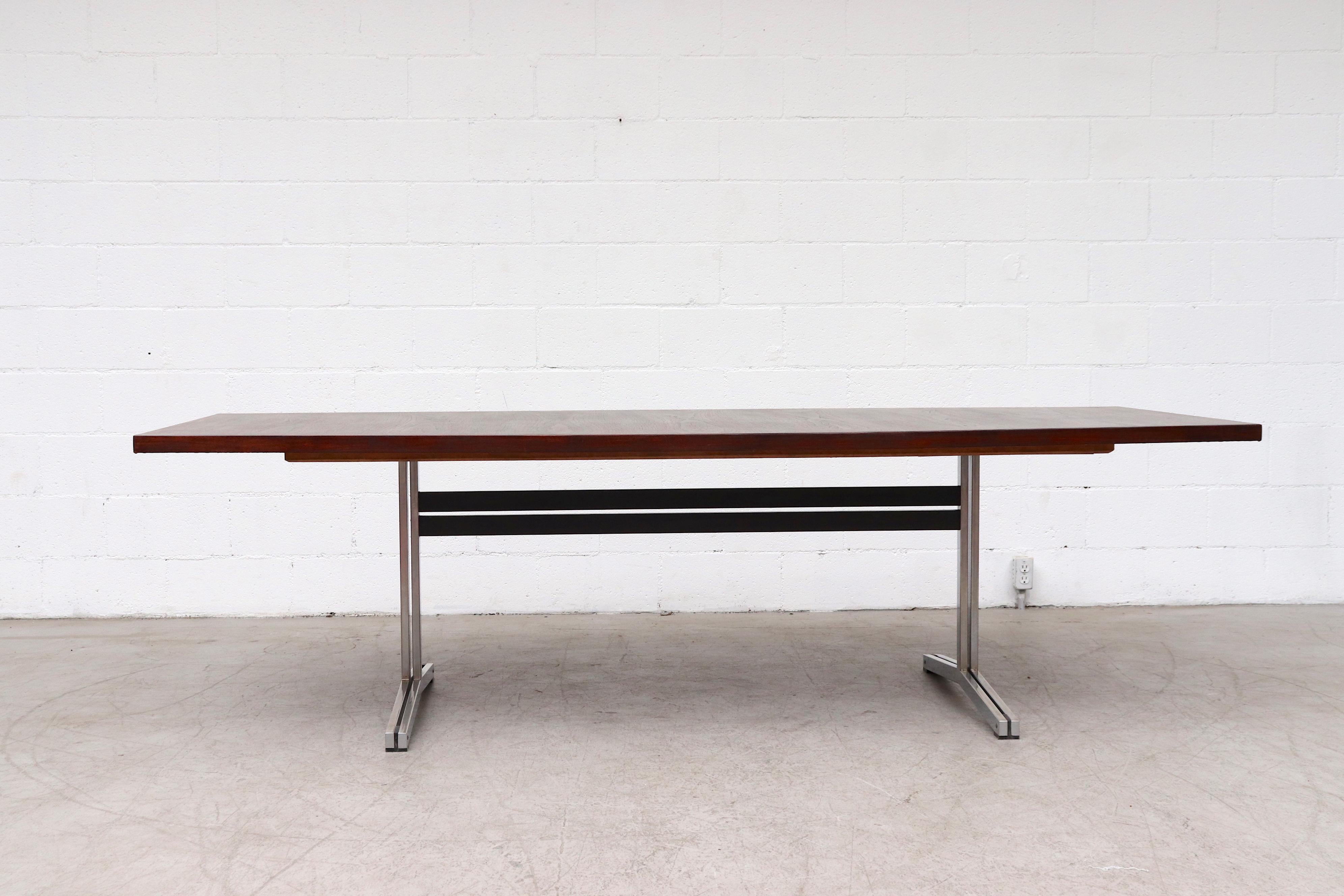 Mid-Century Modern Large Bowed Rosewood Toned AP Originals Conference or Dining Table