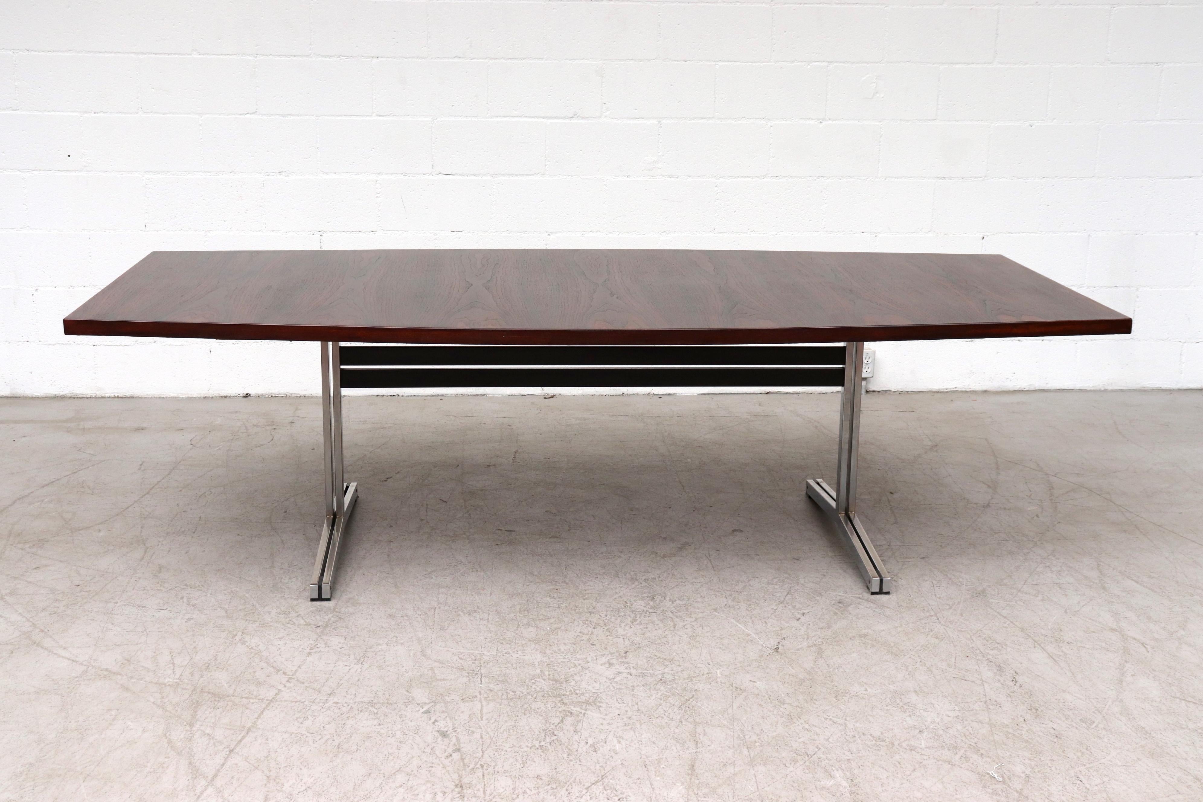 Late 20th Century Large Bowed Rosewood Toned AP Originals Conference or Dining Table