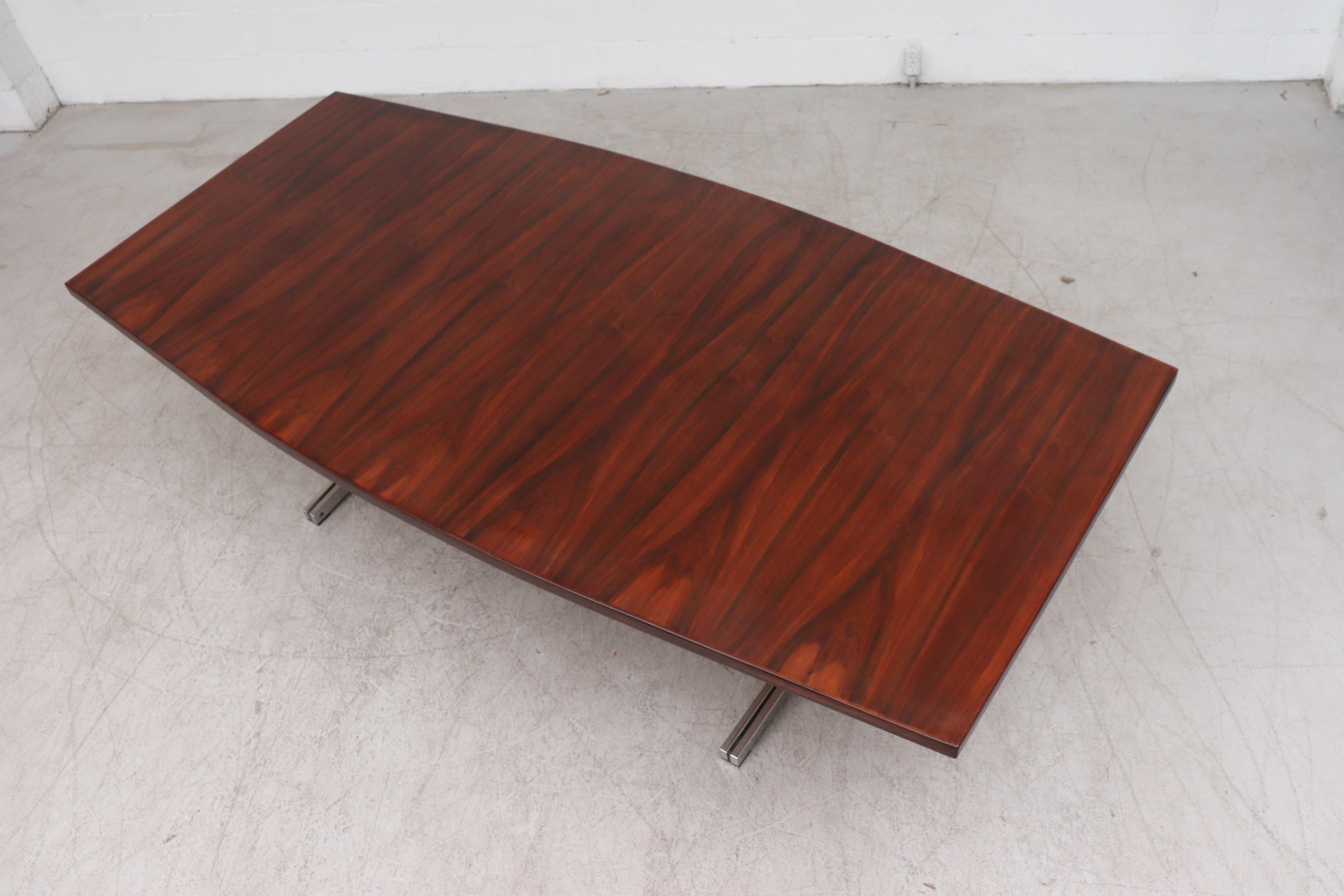Metal Large Bowed Rosewood Toned AP Originals Conference or Dining Table