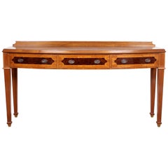 Large Bowfront Sideboard Credenza Inlaid Marquetry Console Table