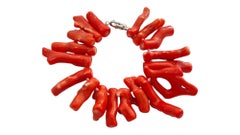 Large Bracelet With Mediterranean Coral Branches