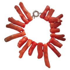 Large Bracelet With Mediterranean Coral Branches