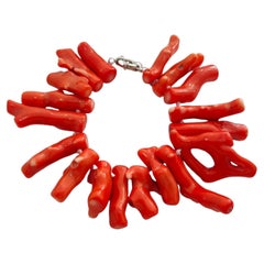Retro Large Bracelet With Mediterranean Coral Branches