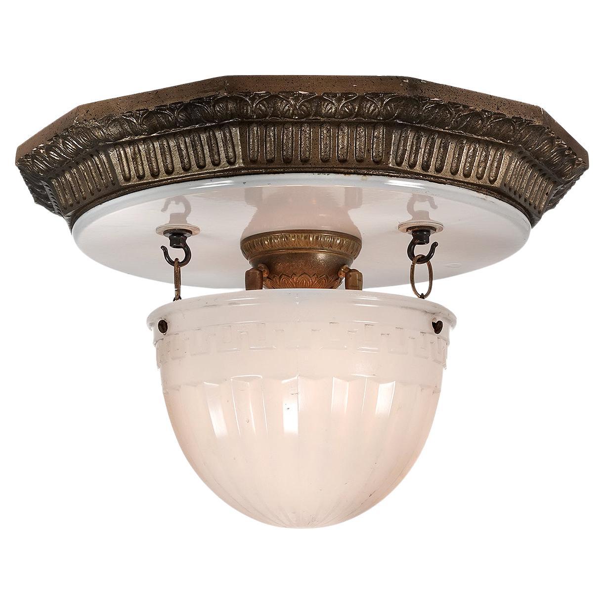 Large Brascolite Flush Mount Lamps