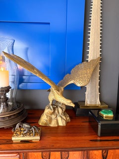 Large Brass American Bald Eagle Sculpture