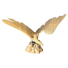 Large Brass American Bald Eagle Sculpture