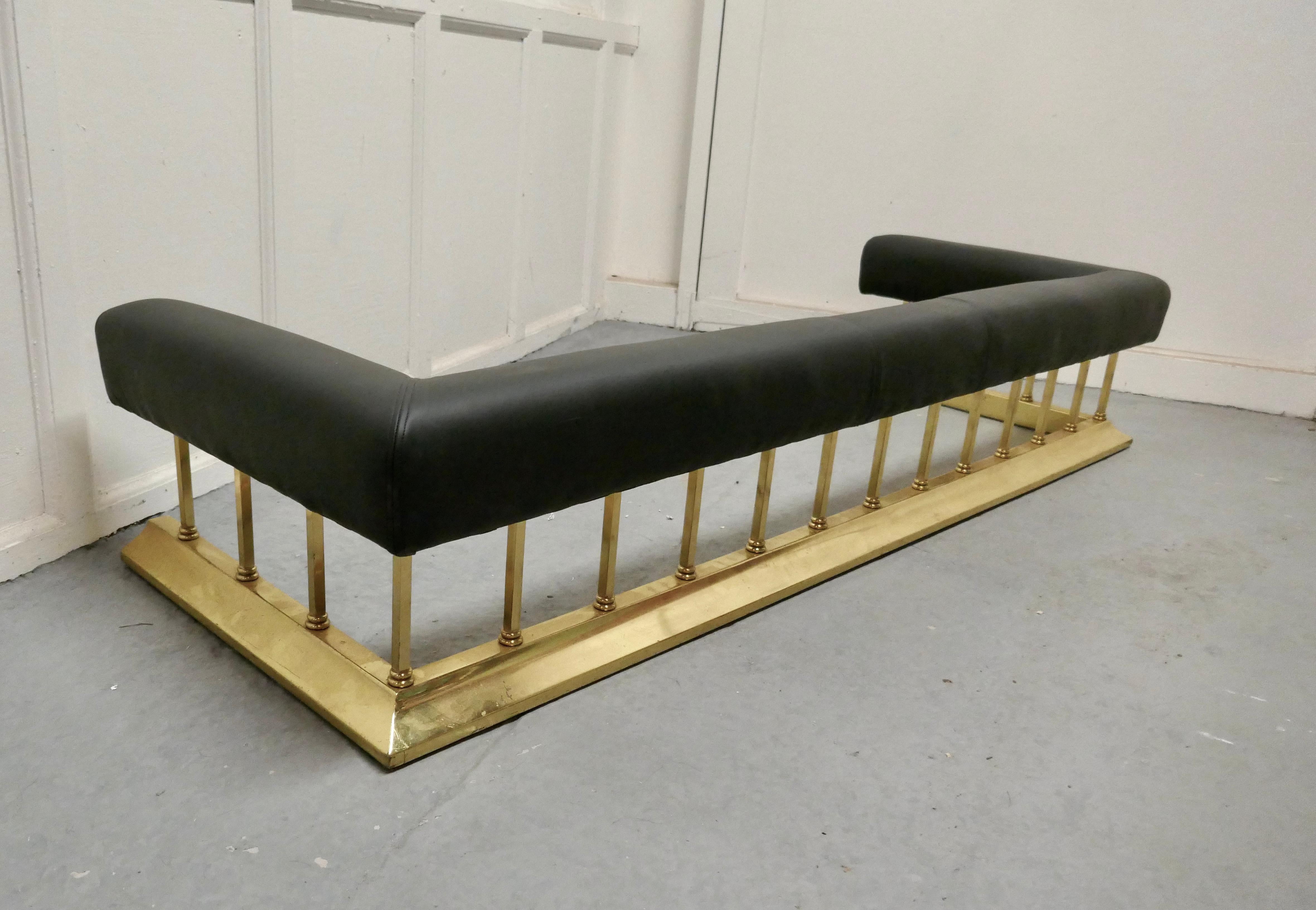 Country Large Brass and Black Leather Step Over Club Fender