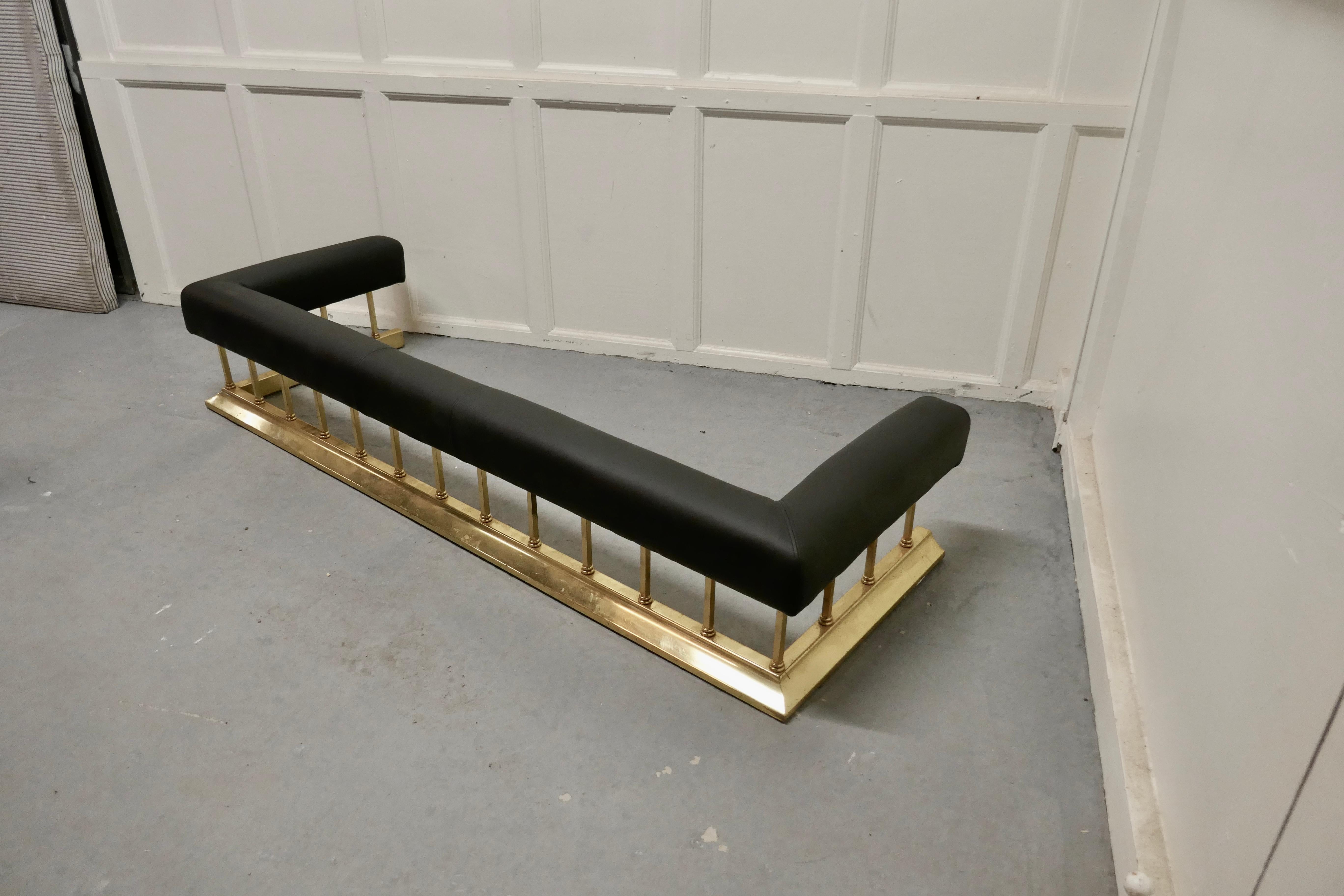 Large Brass and Black Leather Step Over Club Fender 1