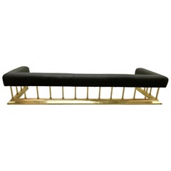 Large Brass and Black Leather Step Over Club Fender