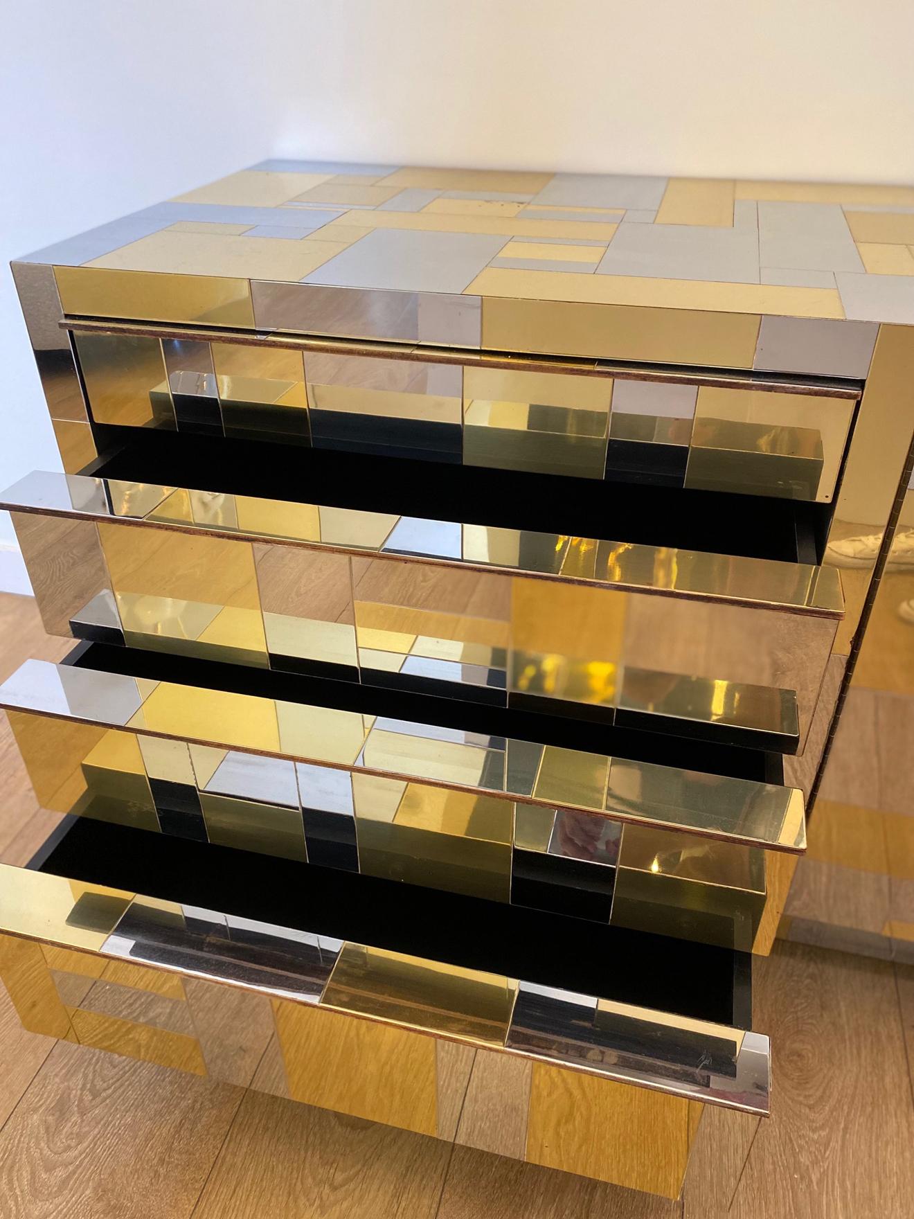 Large Brass and Chrome Sideboard by Paul Evans, USA 1970's 4