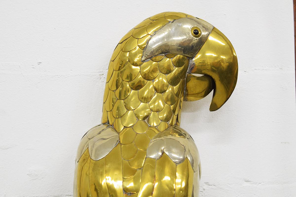 Large Brass and Copper Parrot by Sergio Bustamante, 1960s In Good Condition In The Hague, NL