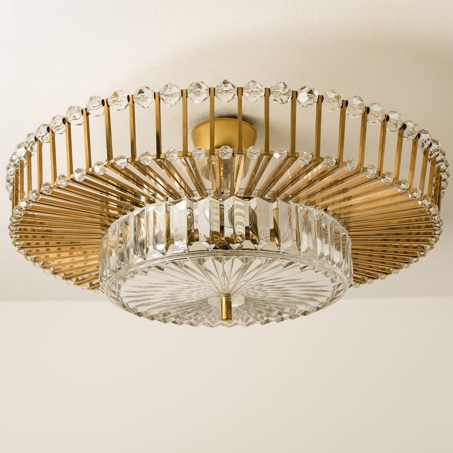 Gran empotrable de latón y cristal, Ernst Palme, Alemania, años 70 Latón en venta