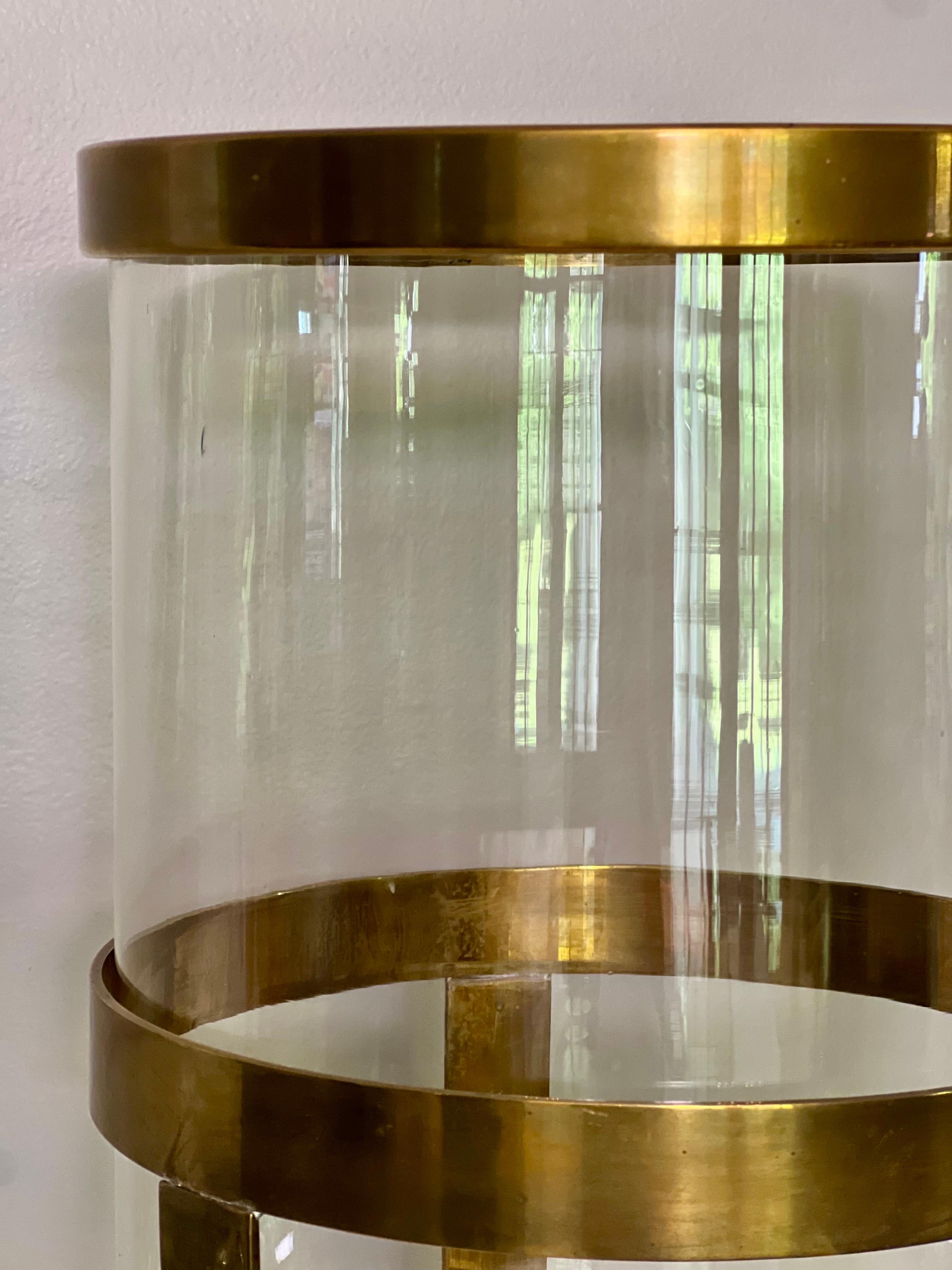 Grand ouragan en laiton et verre par Chapman dans le style de Gabriella Crespi en vente 4