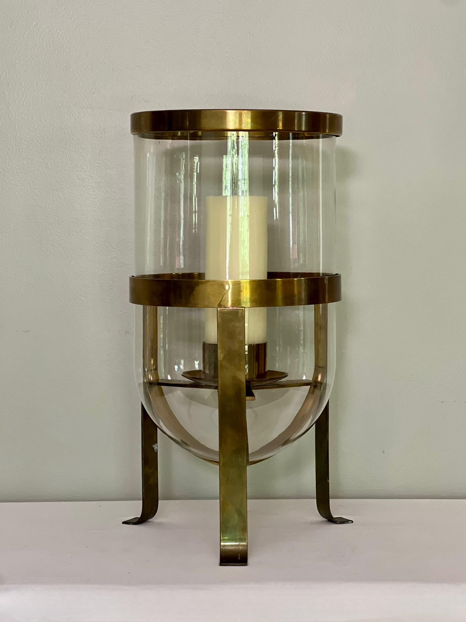 Américain Grand ouragan en laiton et verre par Chapman dans le style de Gabriella Crespi en vente
