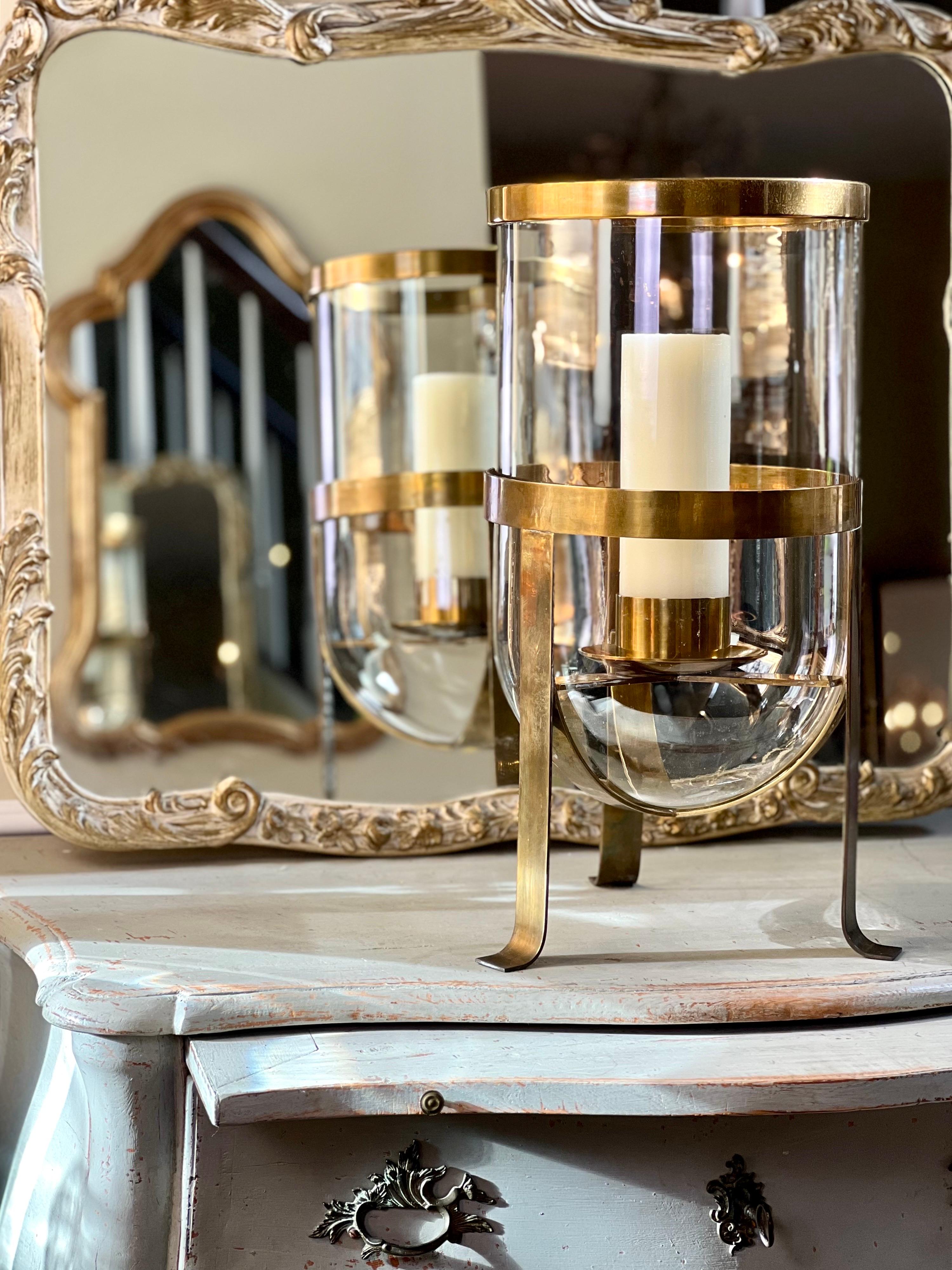 Grand ouragan en laiton et verre par Chapman dans le style de Gabriella Crespi en vente 2