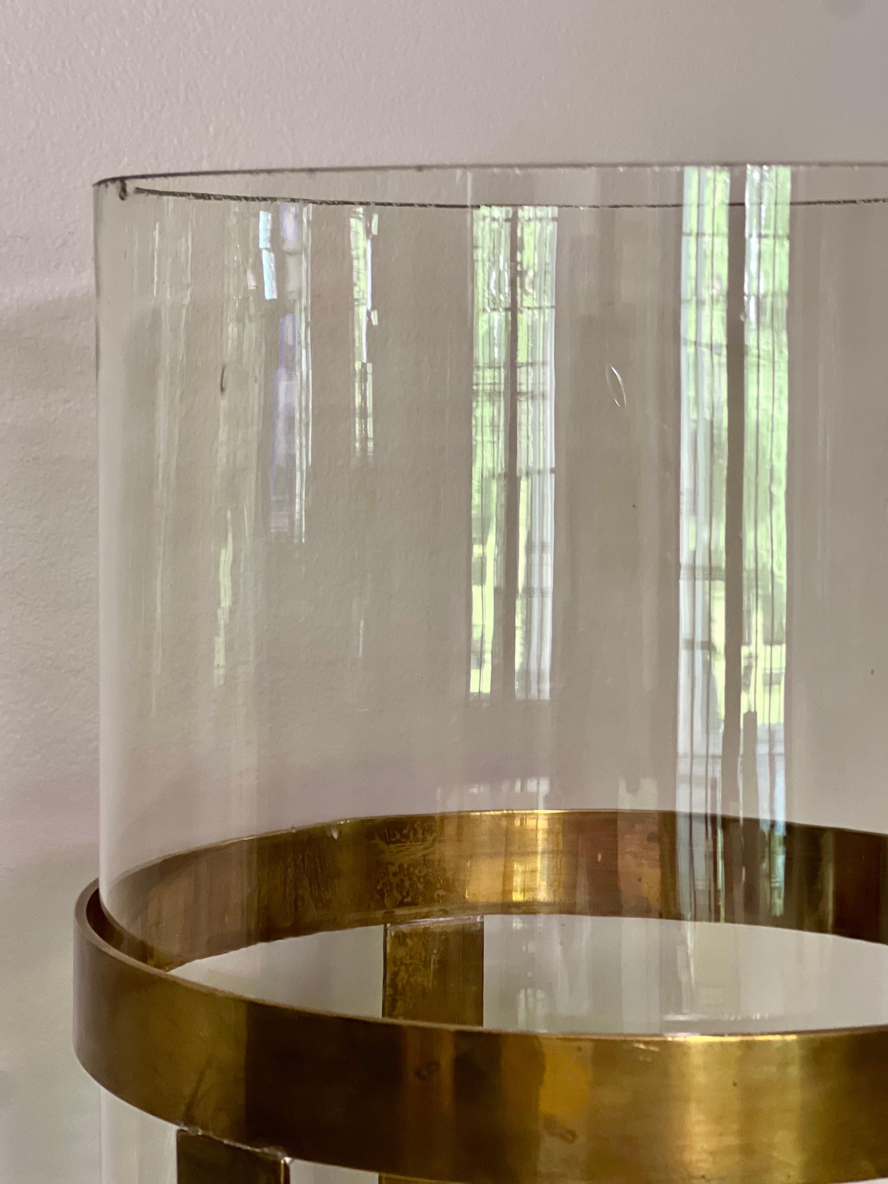 Grand ouragan en laiton et verre par Chapman dans le style de Gabriella Crespi en vente 3