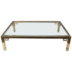 Large Brass and Glass Mastercraft Coffee Table