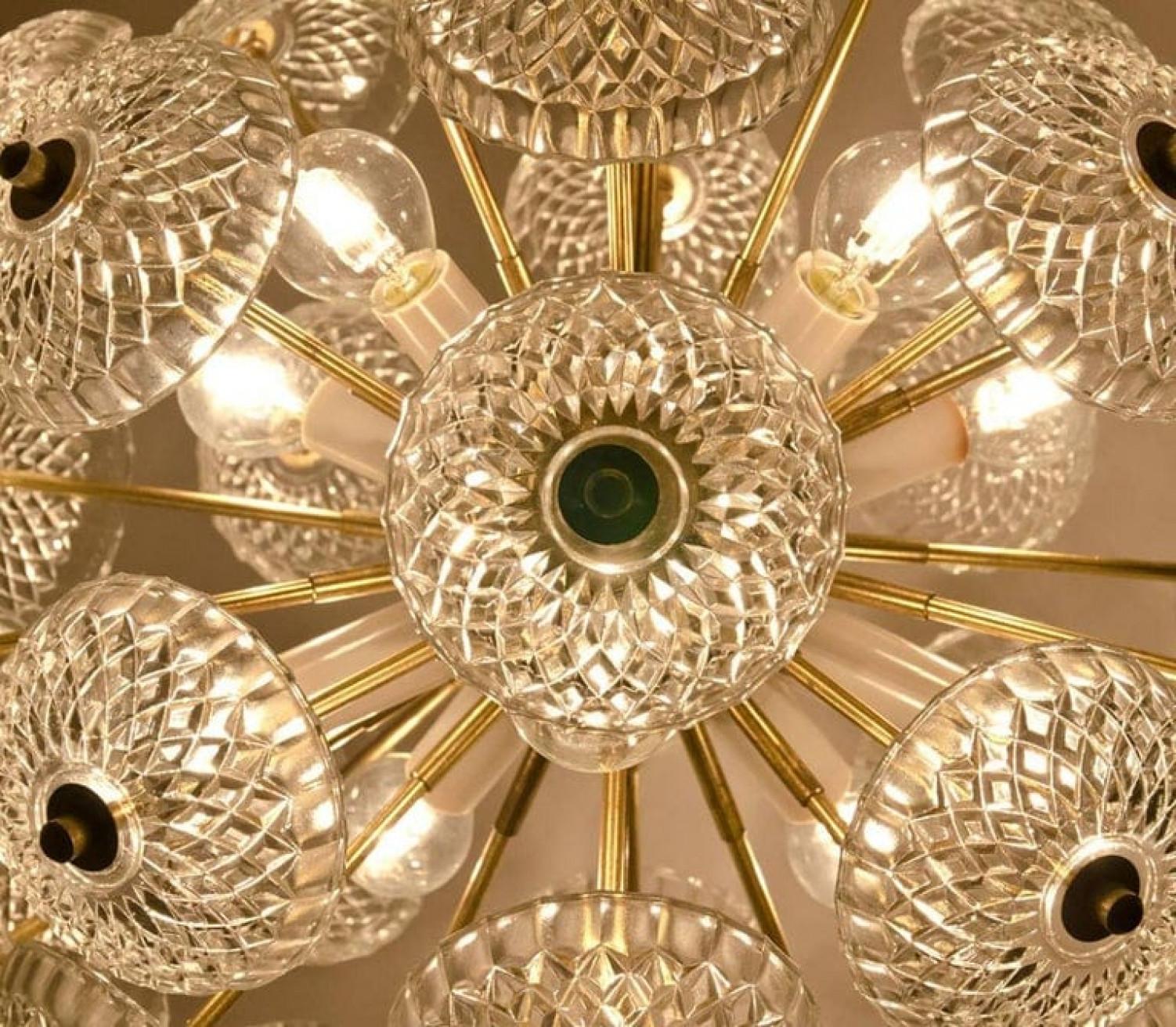 Other Large Brass and Glass Sputnik in the Style of Emil Stejnar, 1960 For Sale