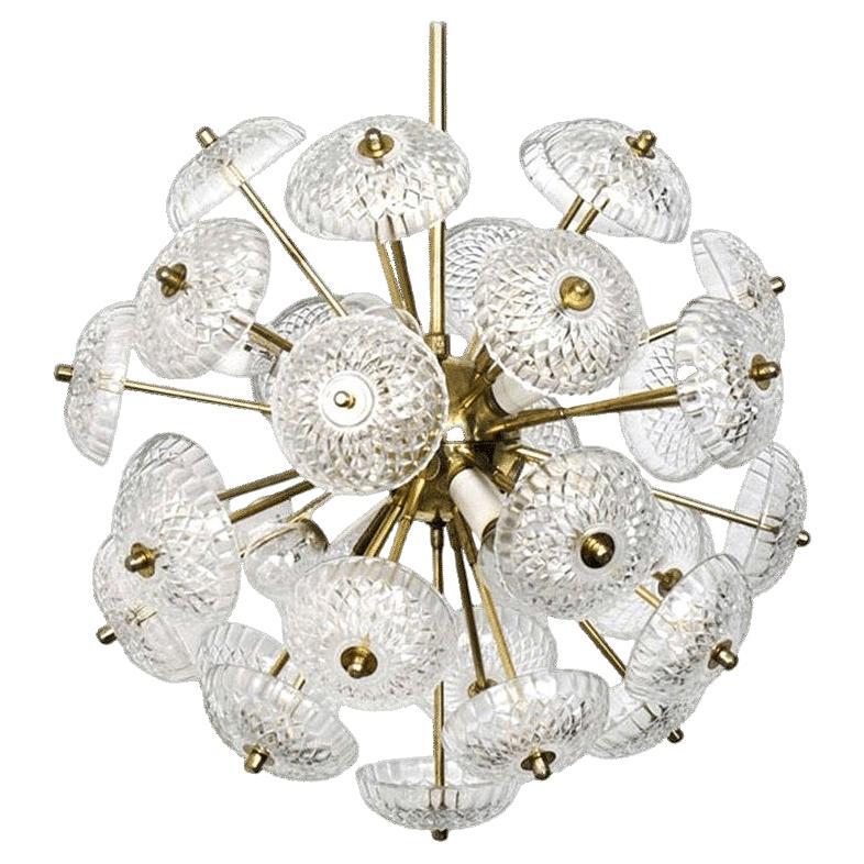 Large Brass and Glass Sputnik in the Style of Emil Stejnar, 1960 For Sale