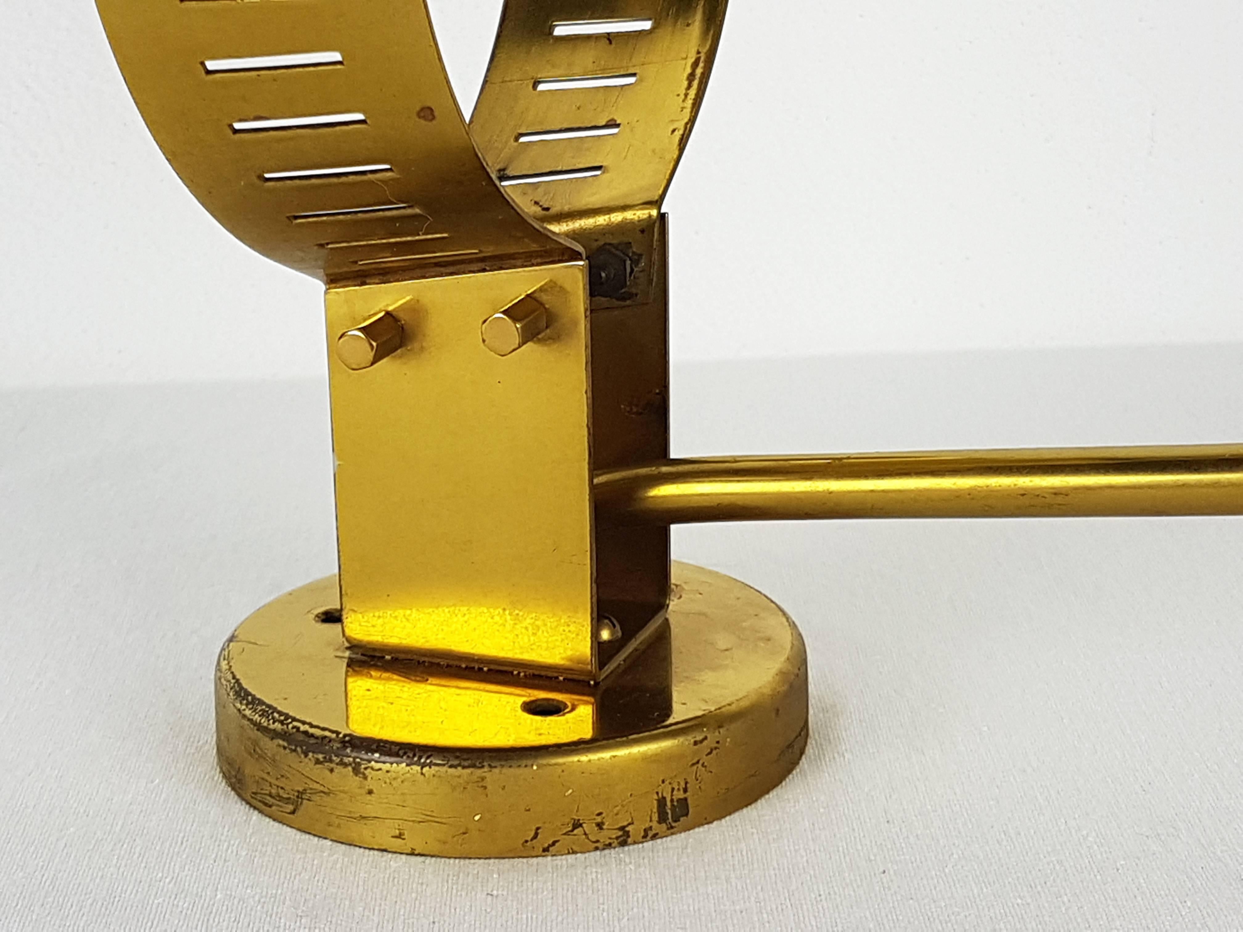 Large Brass and Glass Yellow Label 2078 Sconce from Stilnovo, 1959 In Good Condition For Sale In Varese, Lombardia