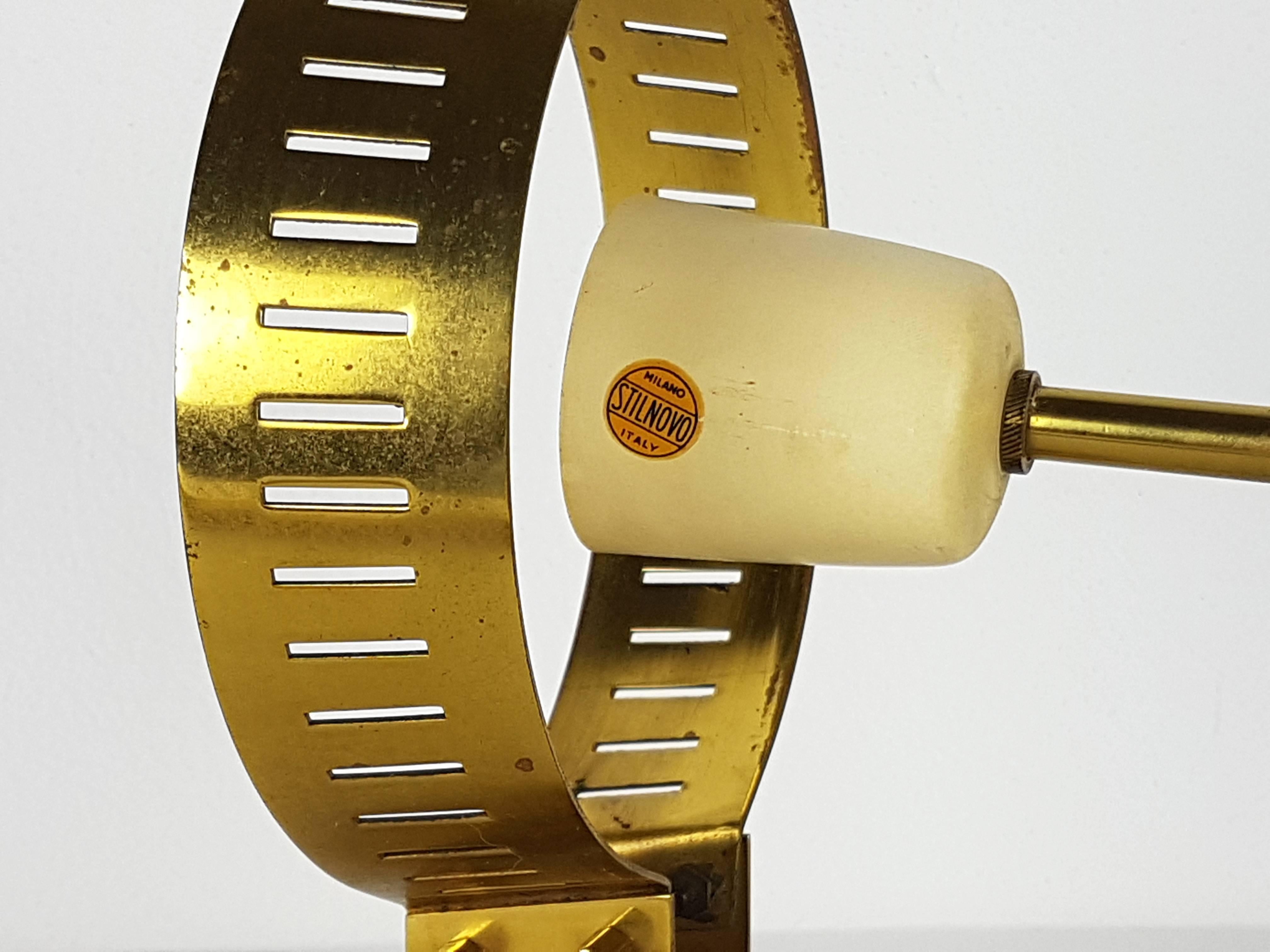 Mid-20th Century Large Brass and Glass Yellow Label 2078 Sconce from Stilnovo, 1959 For Sale