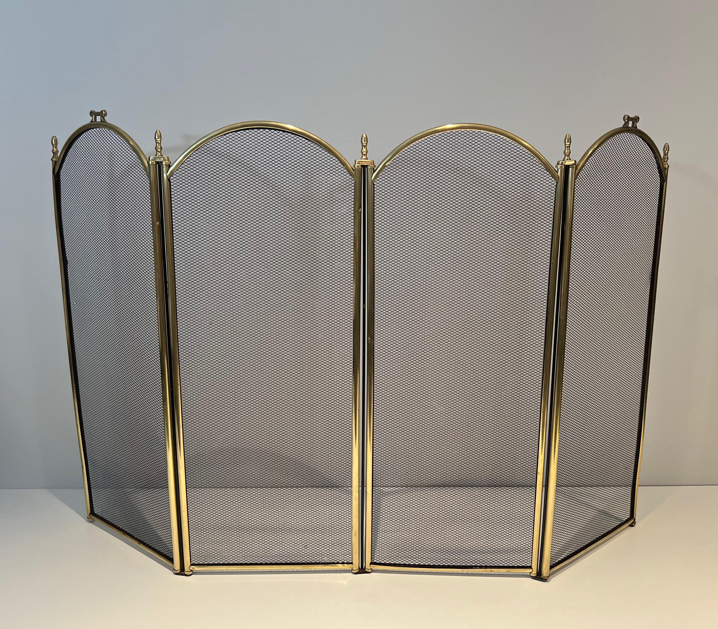 Large brass and Grilling Fireplace Screen 4