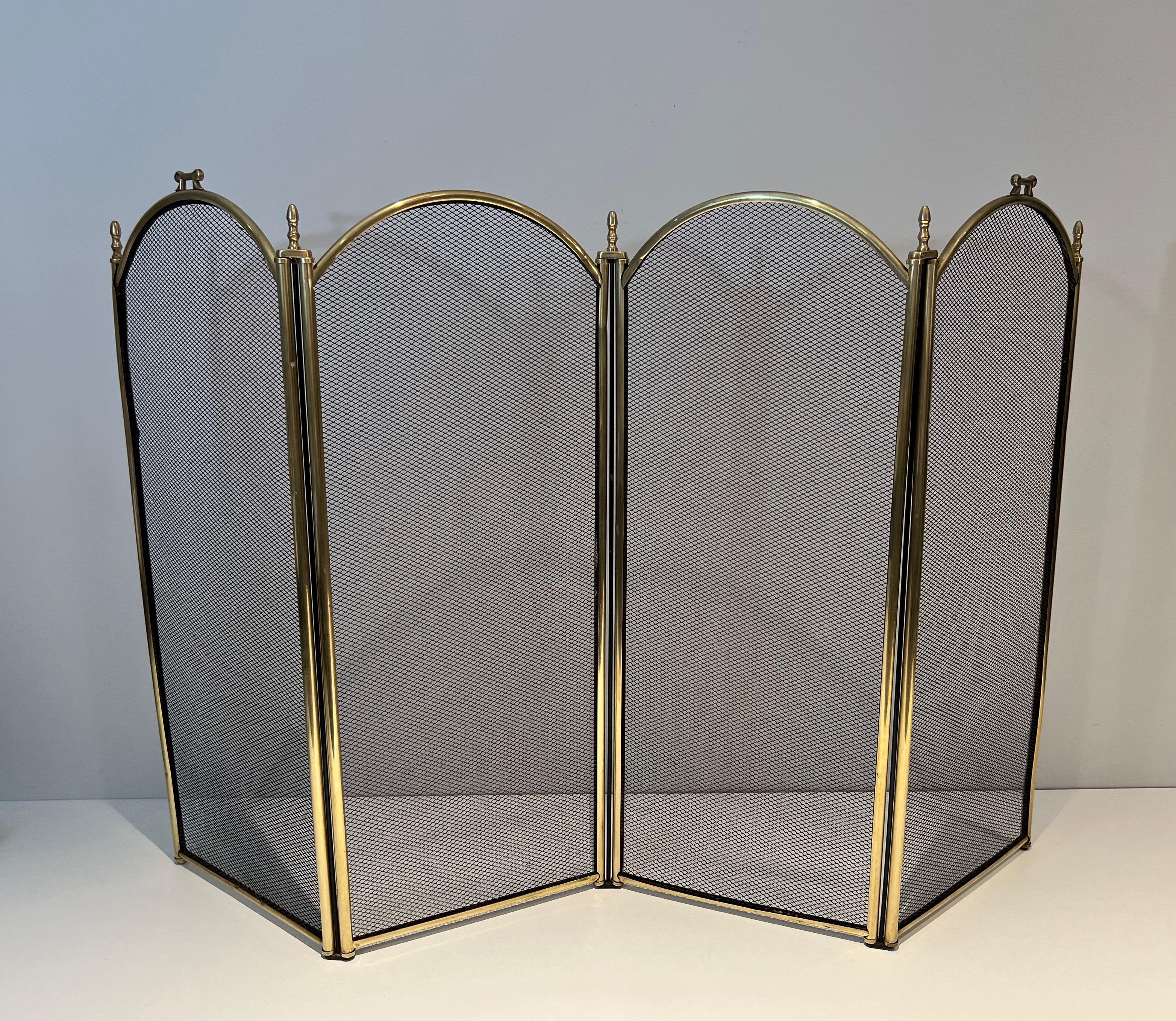 Large brass and Grilling Fireplace Screen 5