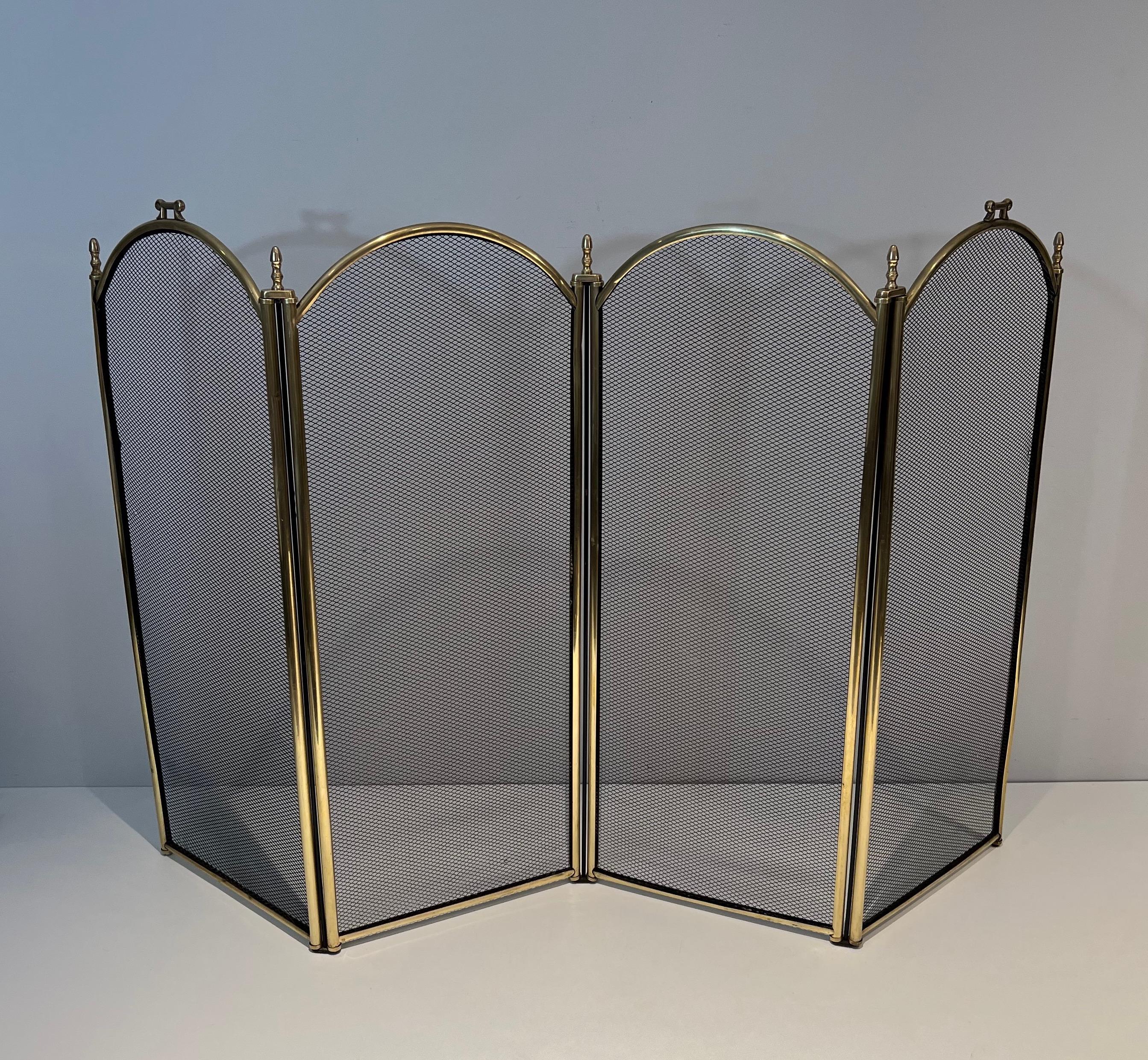 Large brass and Grilling Fireplace Screen 12