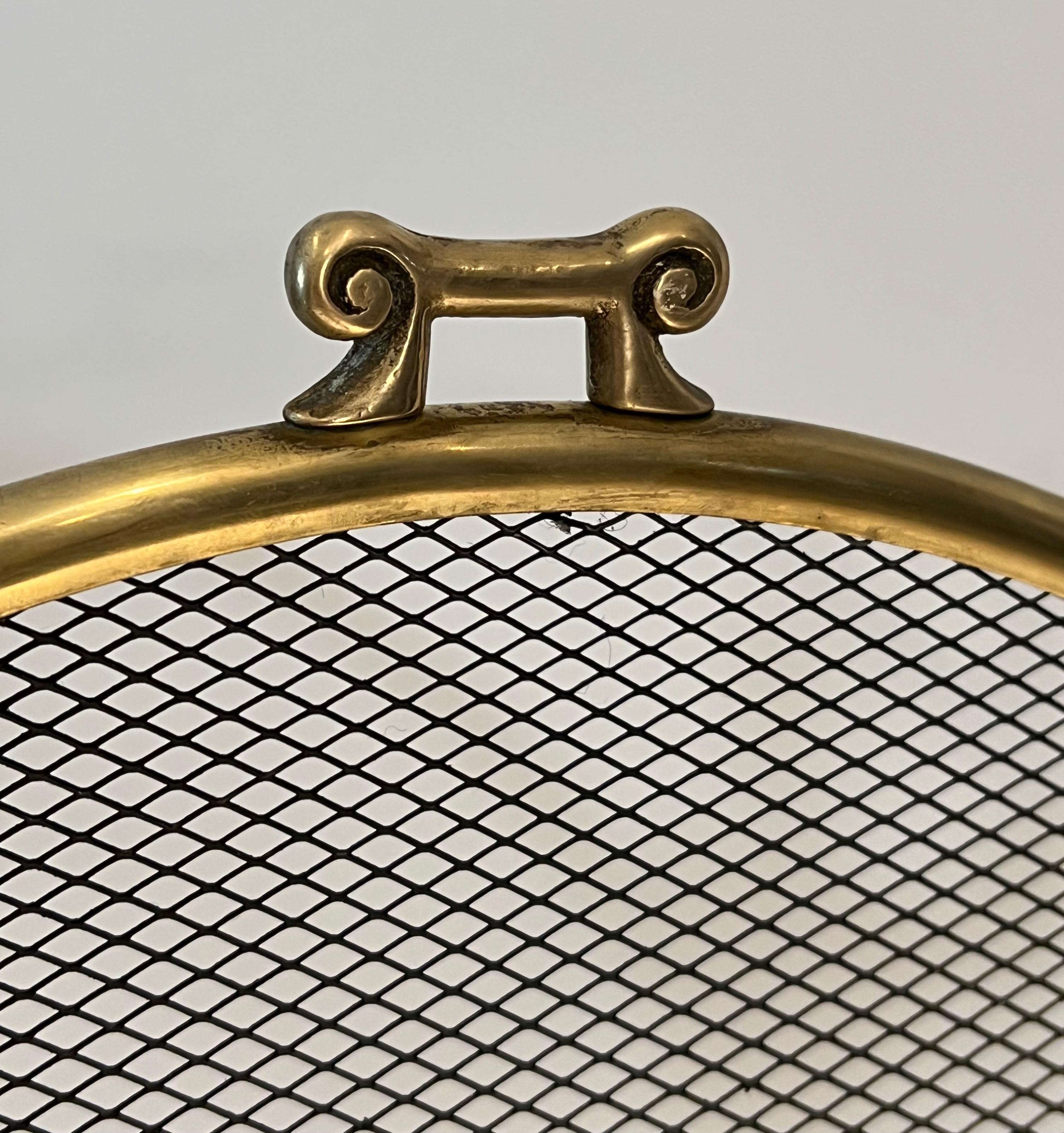 Large brass and Grilling Fireplace Screen 2