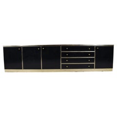 Large Brass and Lacquer Sideboard, 1970s