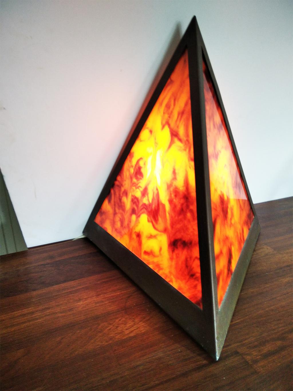 Large Table Lamp Brass and Lucite Pyramid Sharpe , Mid Century For Sale 1