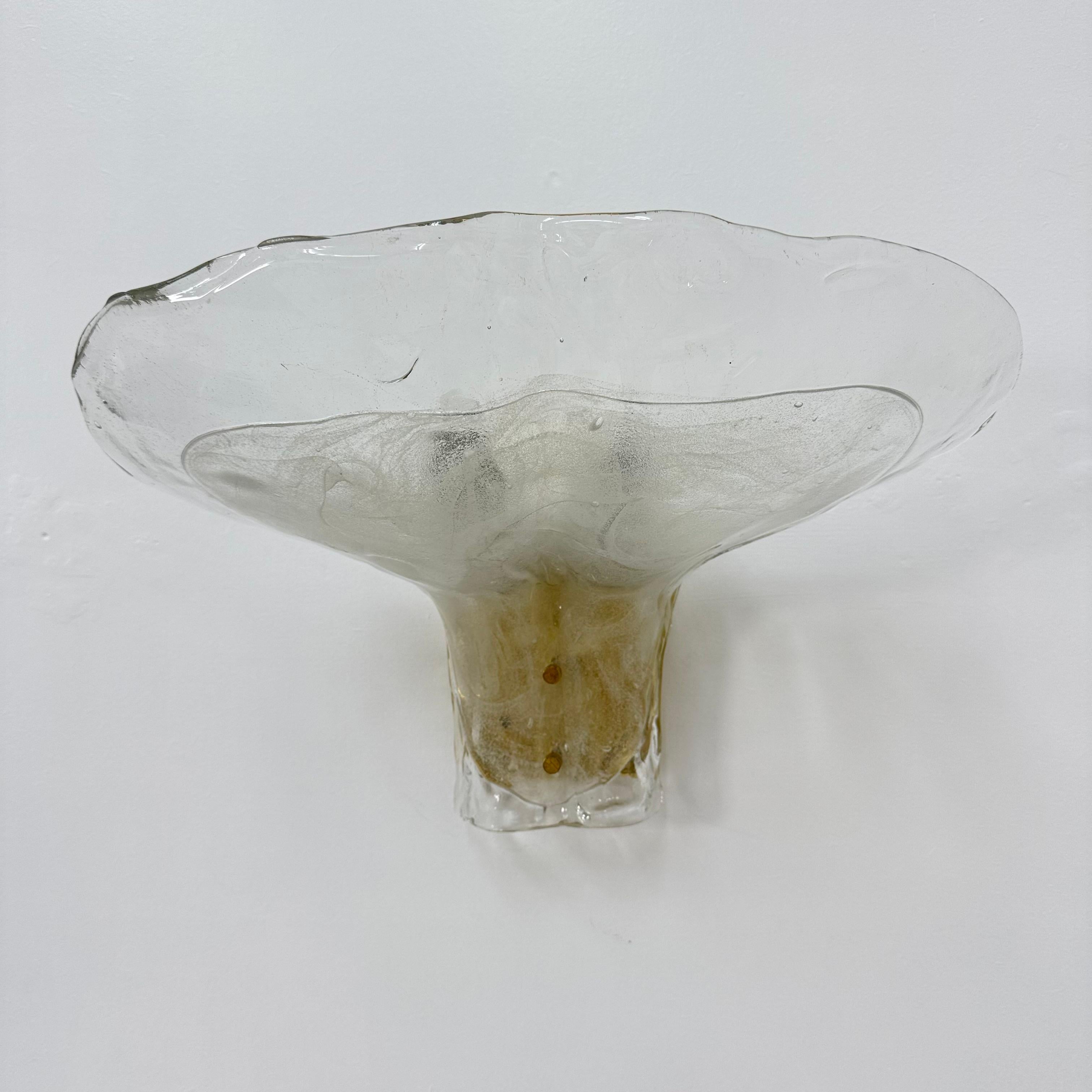 Large Brass and Melting Glass Petal Sconce attributed to J. T. Kalmar for Kalmar For Sale 6