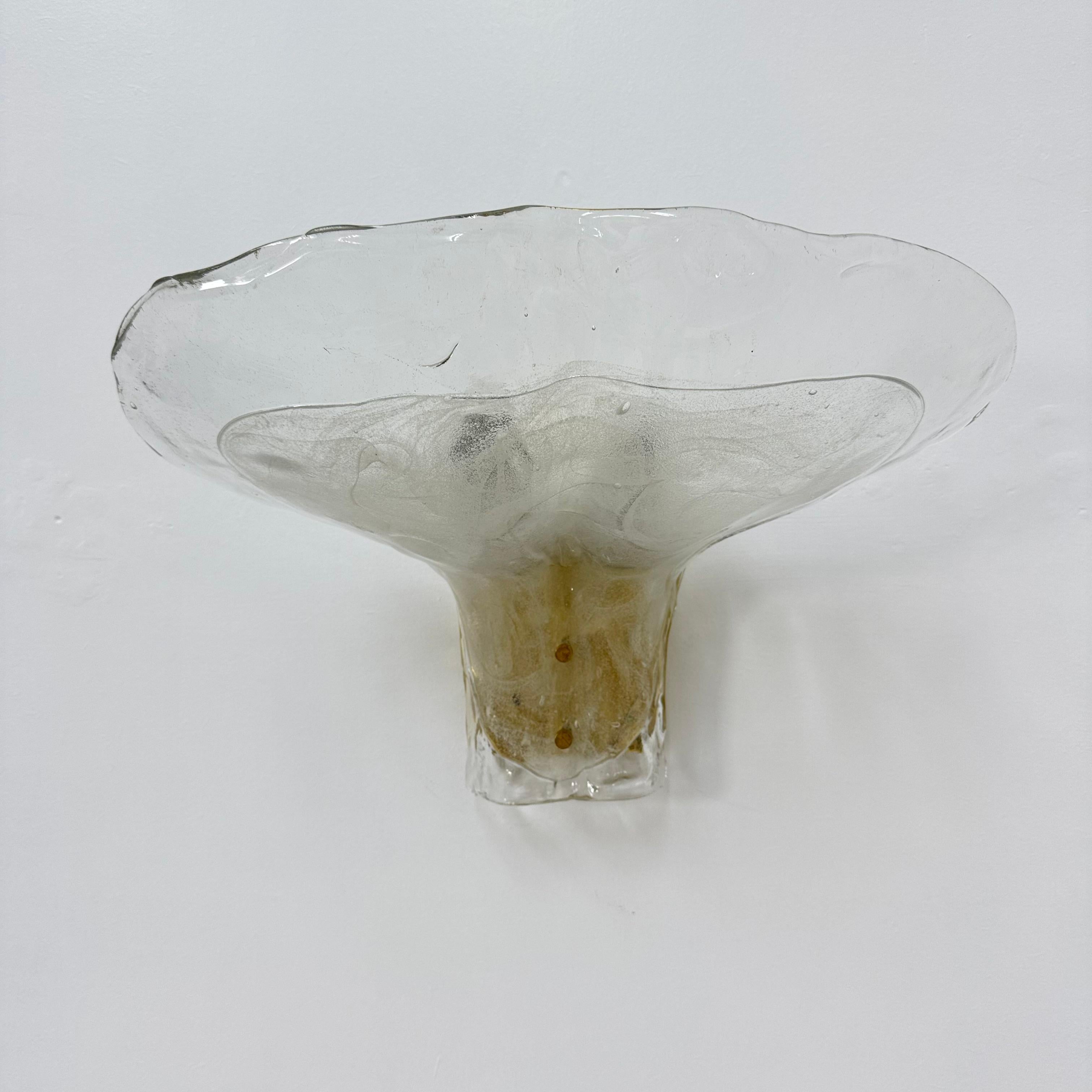 Large Brass and Melting Glass Petal Sconce attributed to J. T. Kalmar for Kalmar For Sale 7