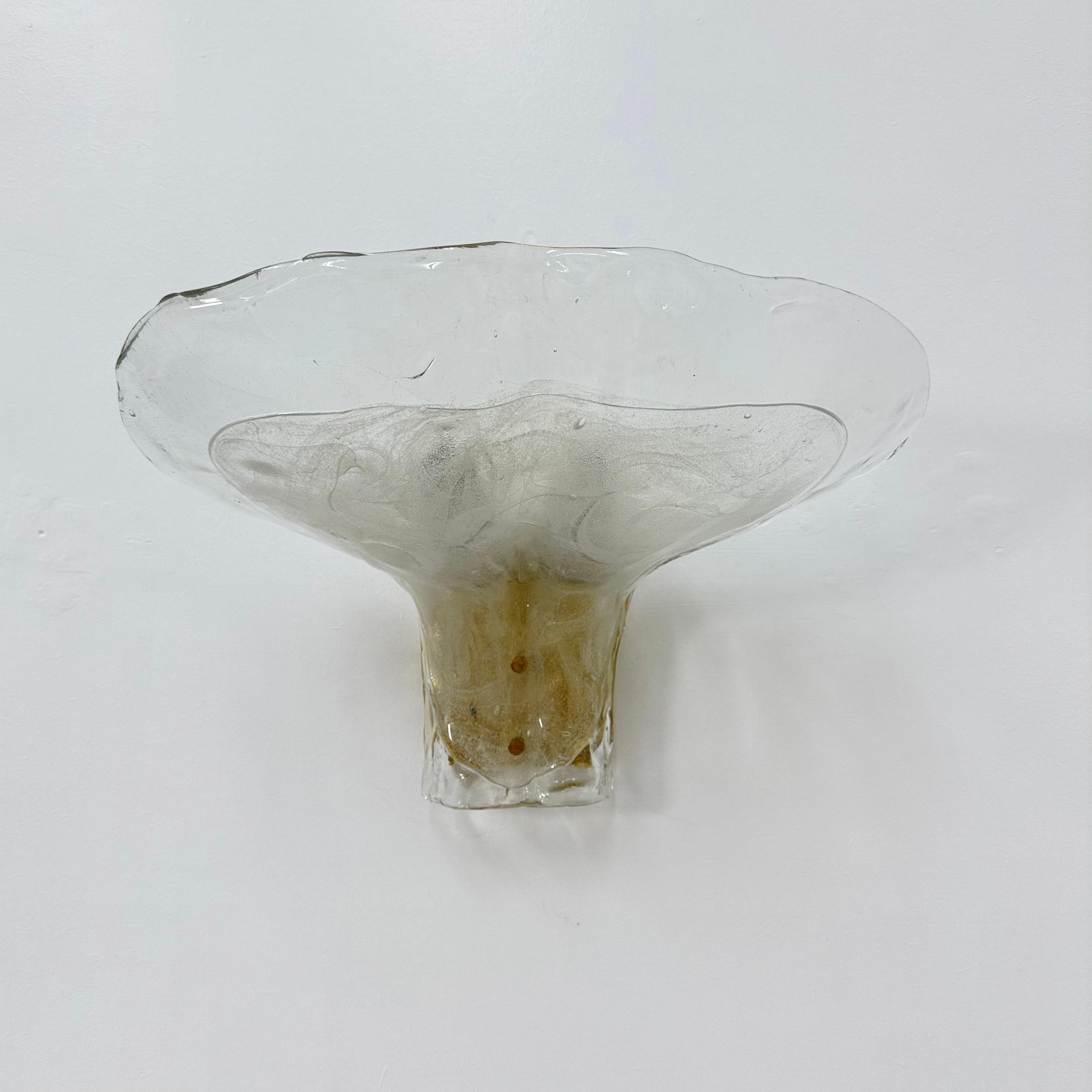 Large Brass and Melting Glass Petal Sconce attributed to J. T. Kalmar for Kalmar For Sale 2