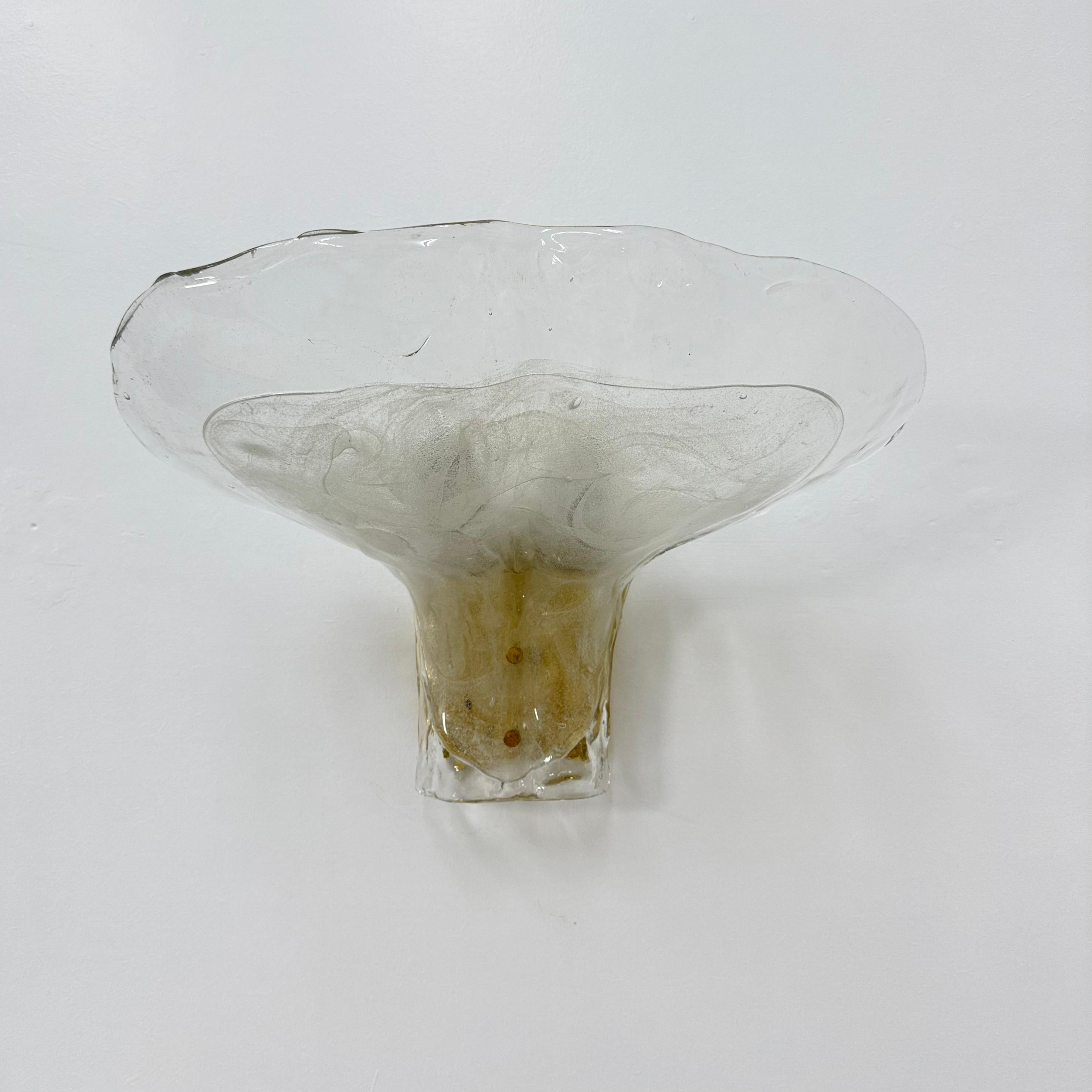 Large Brass and Melting Glass Petal Sconce attributed to J. T. Kalmar for Kalmar For Sale 3