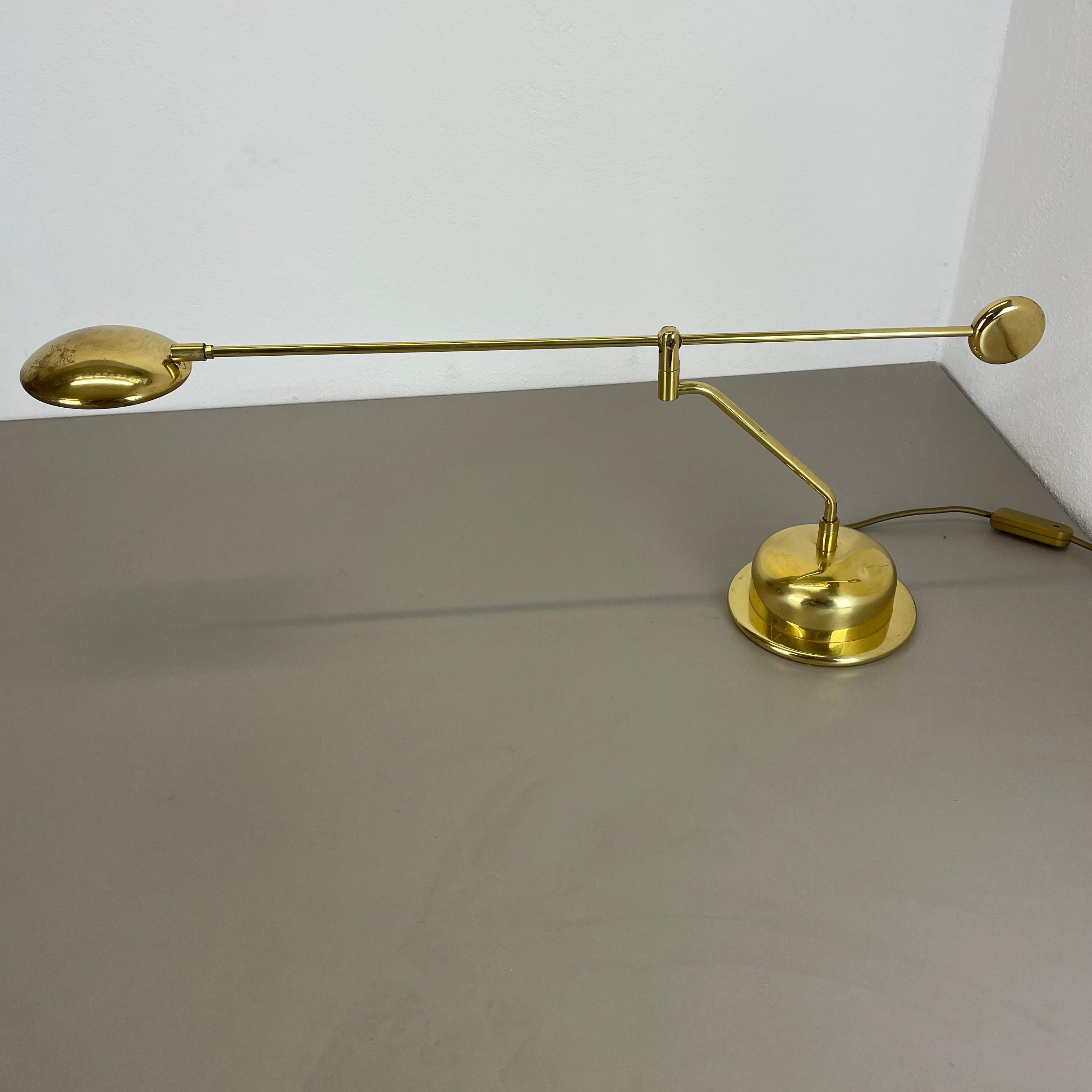 Large Brass and Metal Swing Arm Sciolari Style Table Light by Bankamp Leuchten G For Sale 11